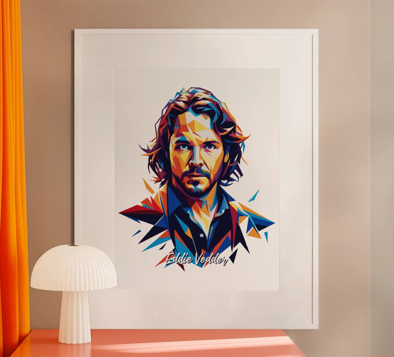 Eddie Vedder Portrait in WPAP Pop Art carta hahnemühle da vectorartnesia