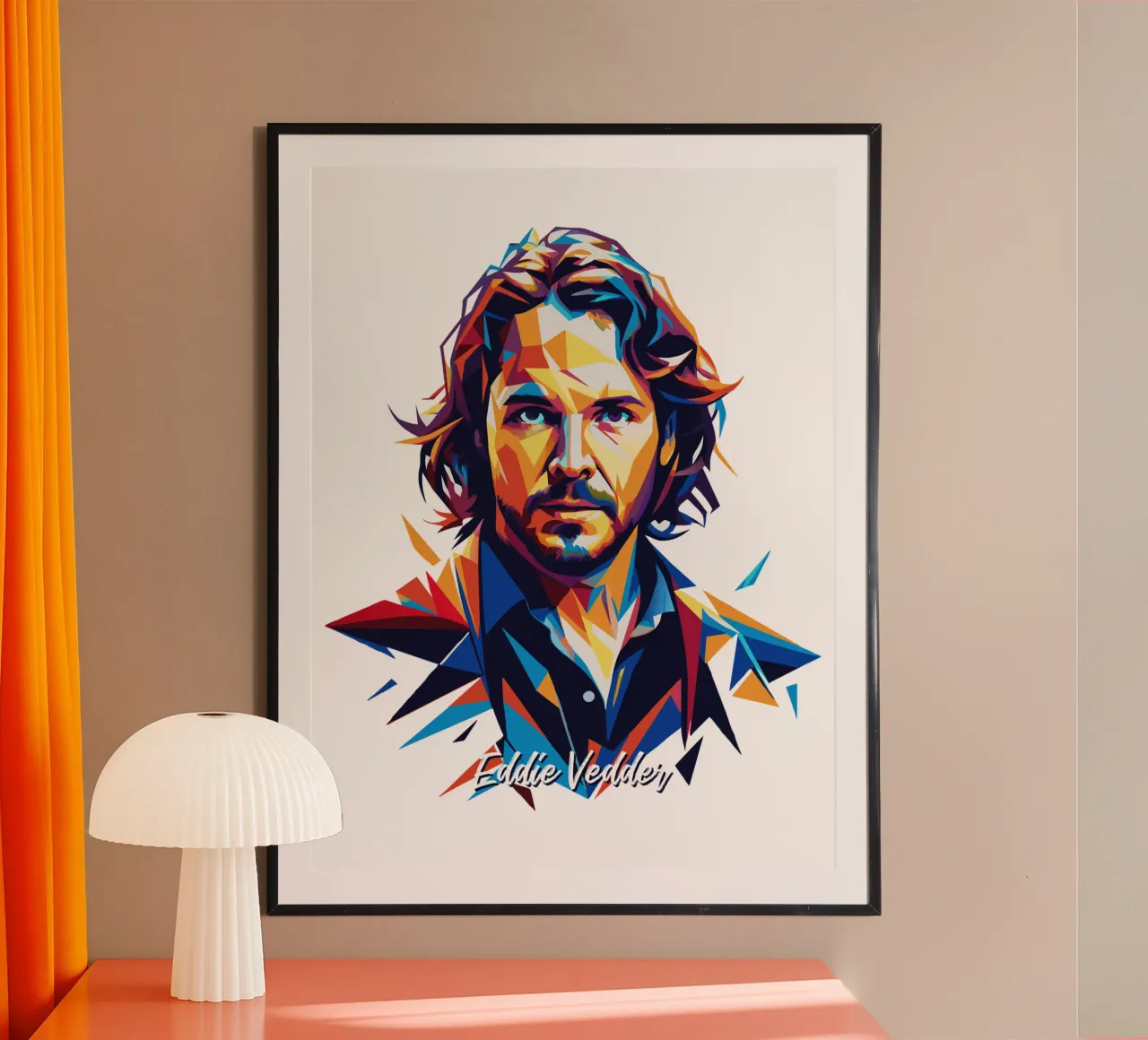 Eddie Vedder Portrait in WPAP Pop Art poster da vectorartnesia