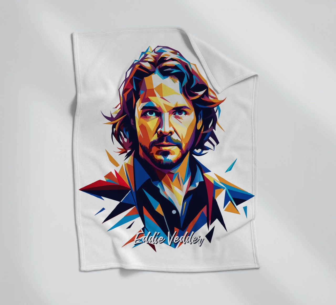 Eddie Vedder Portrait in WPAP Pop Art coperta in pile da vectorartnesia