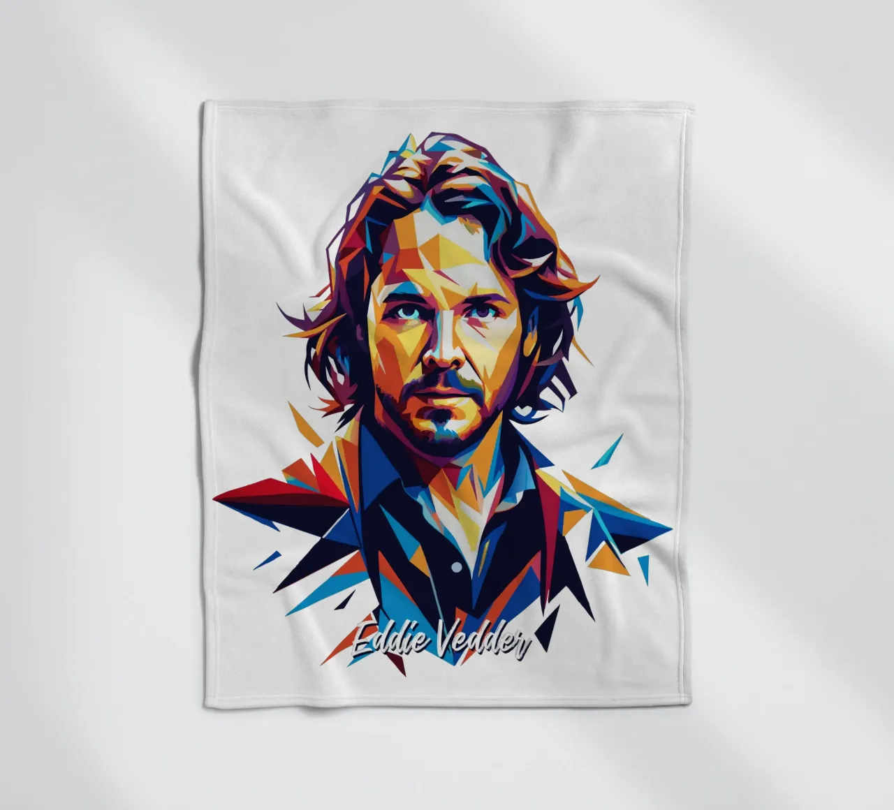 Eddie Vedder Portrait in WPAP Pop Art coperta in pile da vectorartnesia