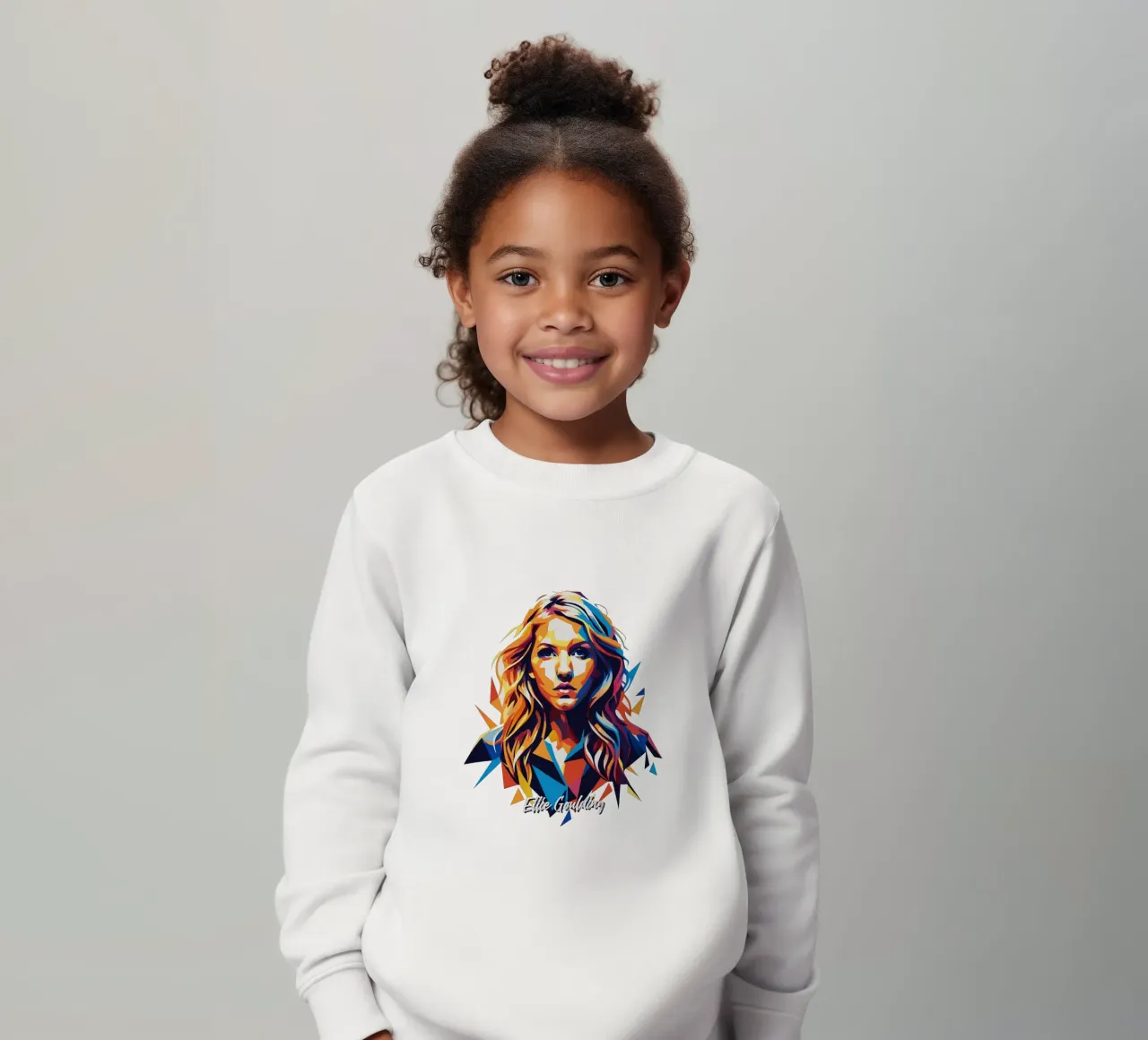 Ellie Goulding Portrait in WPAP Pop Art sudadera para niño de vectorartnesia