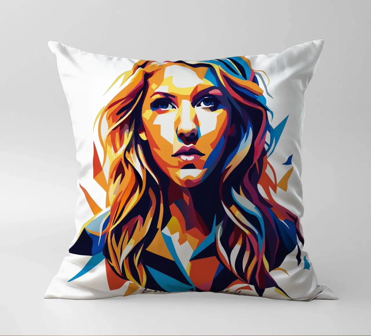 Ellie Goulding Portrait in WPAP Pop Art cuscino da vectorartnesia