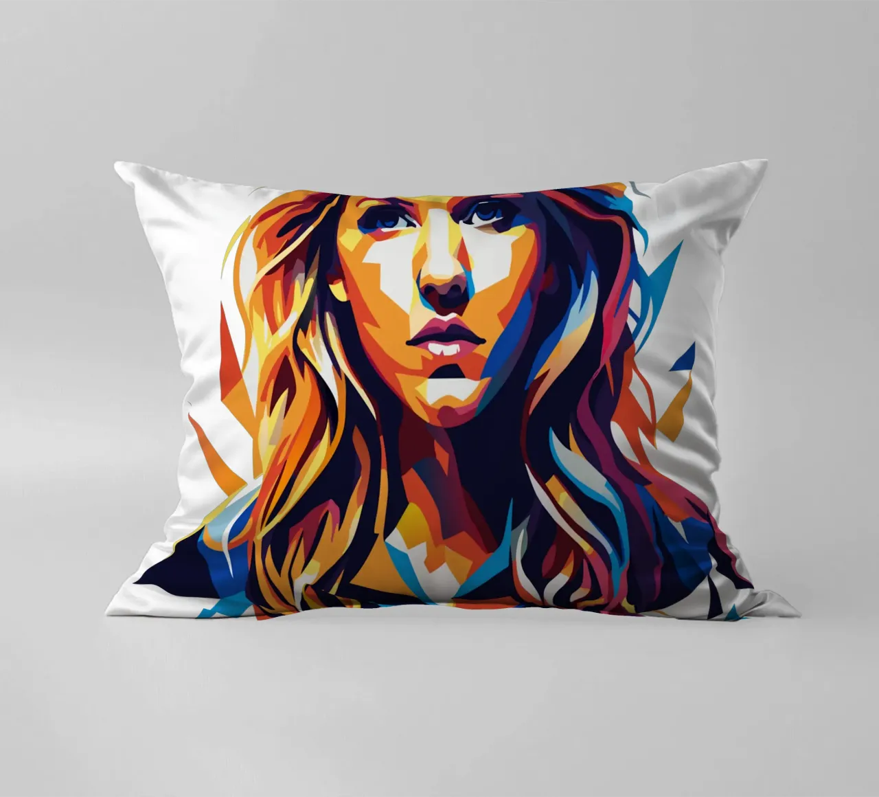 Ellie Goulding Portrait in WPAP Pop Art cuscino da vectorartnesia