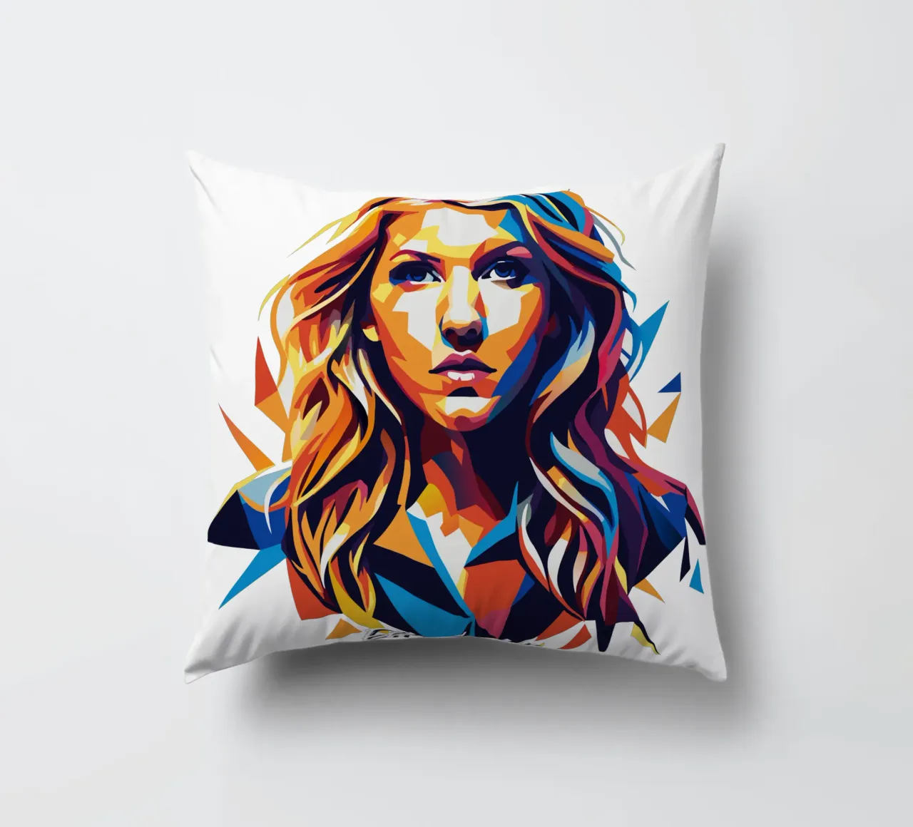 Ellie Goulding Portrait in WPAP Pop Art cuscino da vectorartnesia