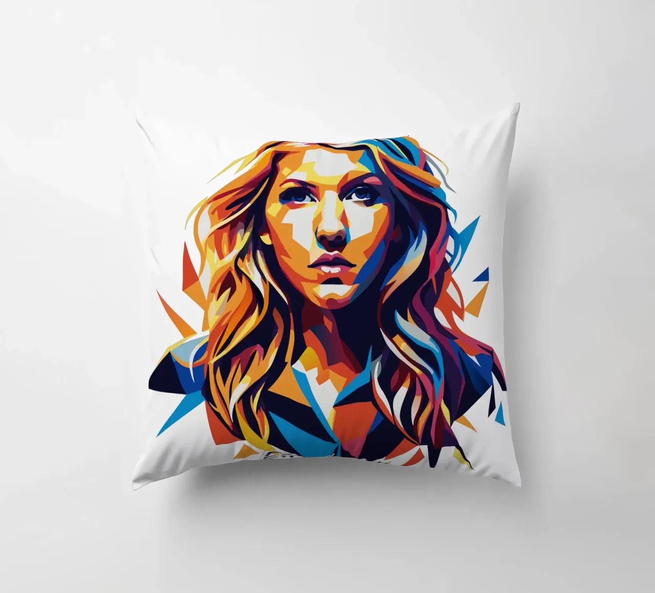 Ellie Goulding Portrait in WPAP Pop Art cuscino da vectorartnesia