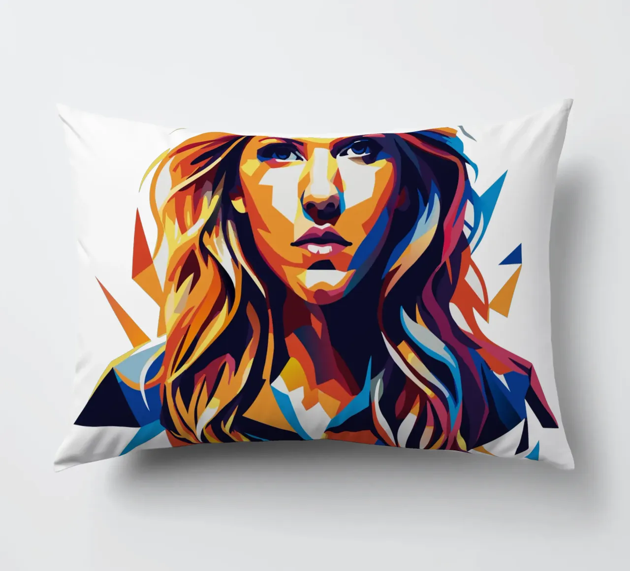 Ellie Goulding Portrait in WPAP Pop Art cuscino da vectorartnesia