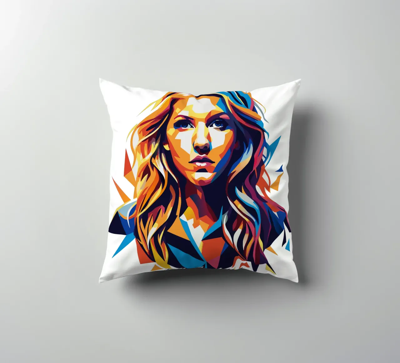 Ellie Goulding Portrait in WPAP Pop Art cuscino da vectorartnesia