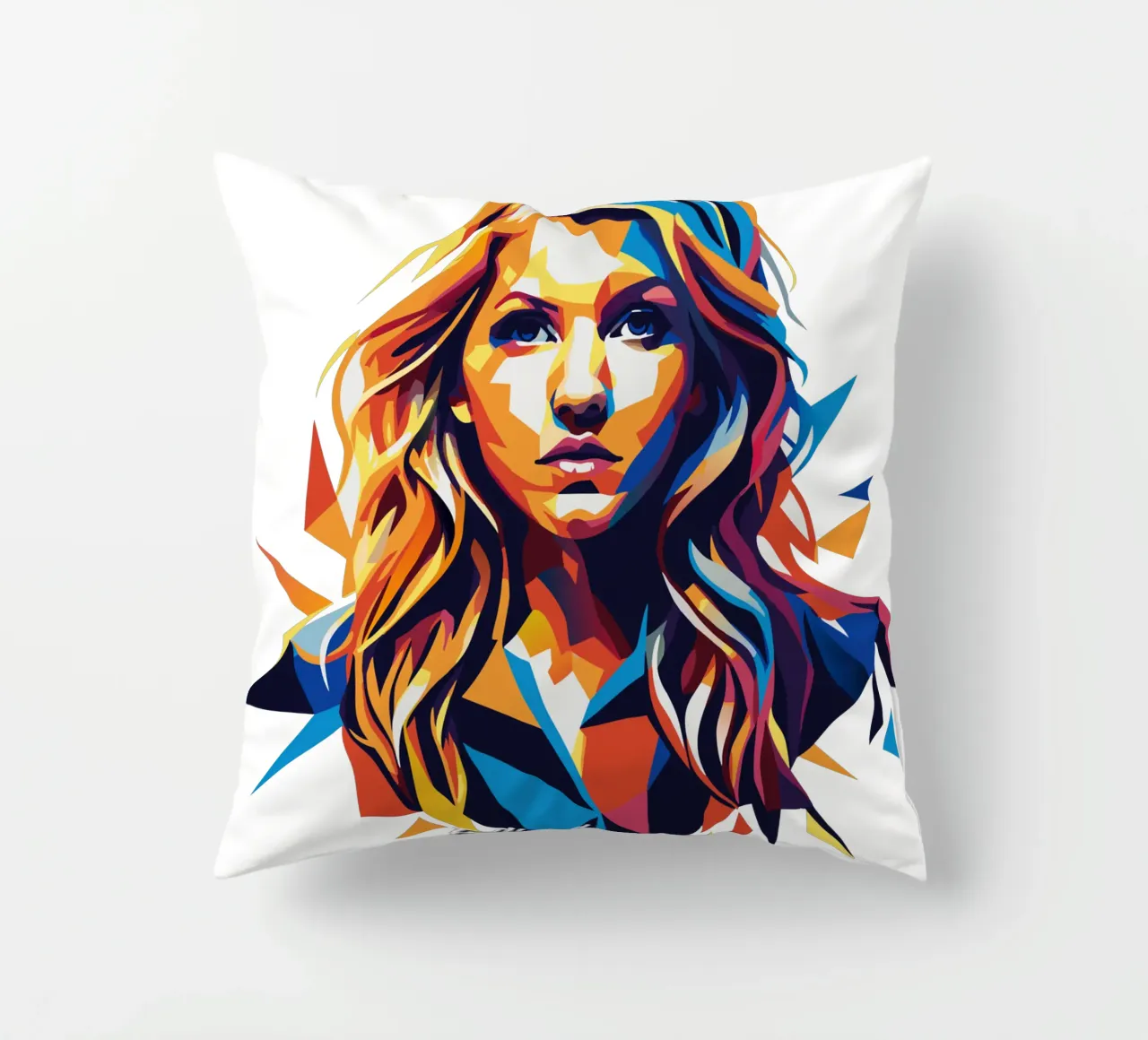 Ellie Goulding Portrait in WPAP Pop Art cuscino da vectorartnesia