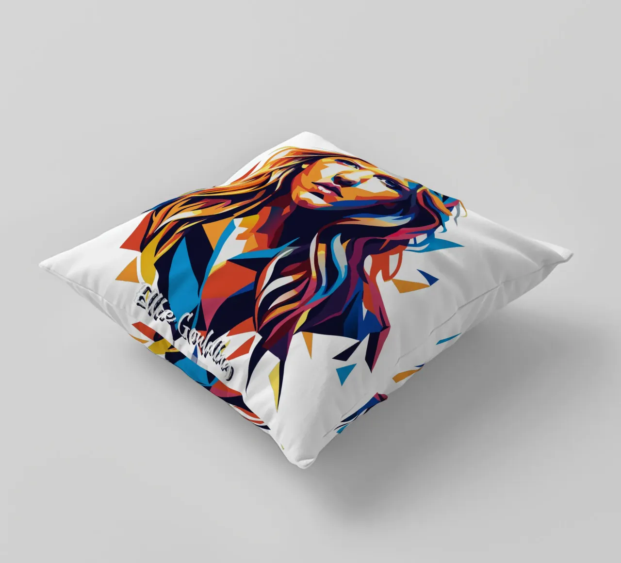 Ellie Goulding Portrait in WPAP Pop Art cuscino da vectorartnesia