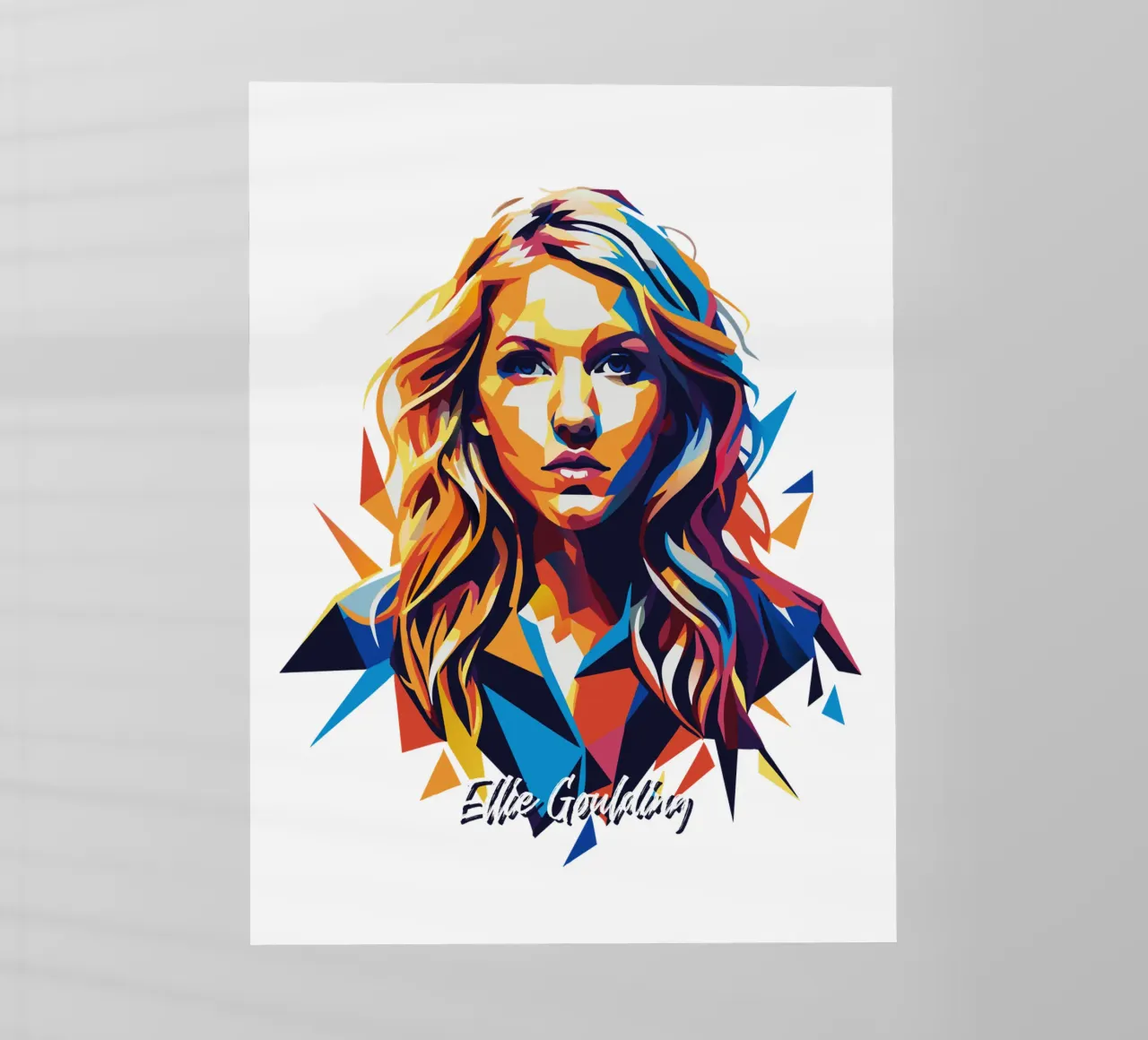 Ellie Goulding Portrait in WPAP Pop Art pellicola backlit da vectorartnesia