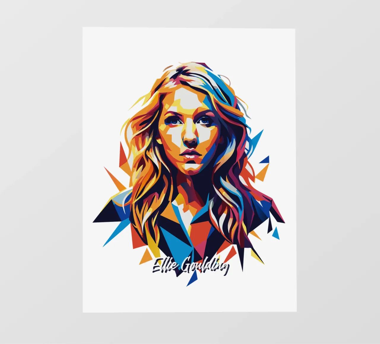 Ellie Goulding Portrait in WPAP Pop Art pellicola backlit da vectorartnesia
