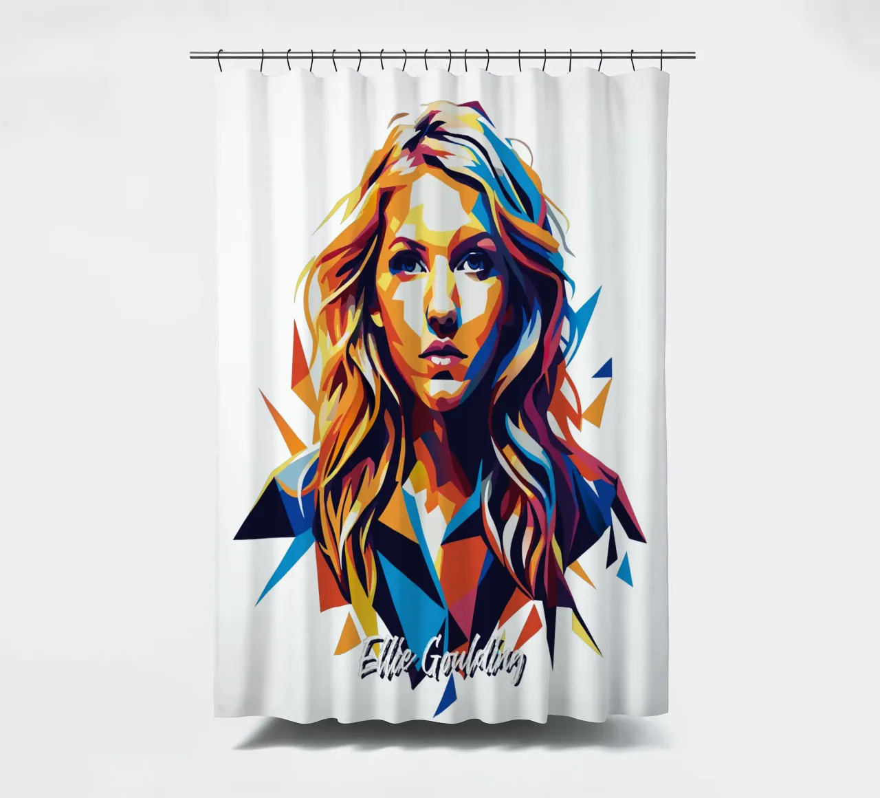 Ellie Goulding Portrait in WPAP Pop Art Duschvorhang von vectorartnesia