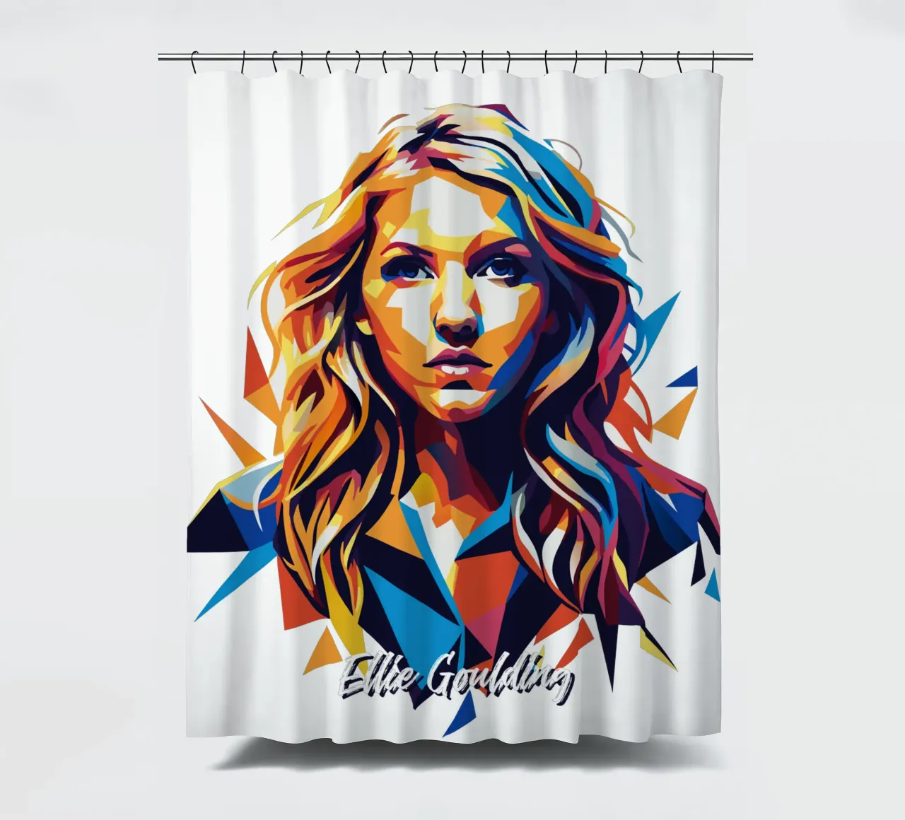 Ellie Goulding Portrait in WPAP Pop Art Duschvorhang von vectorartnesia