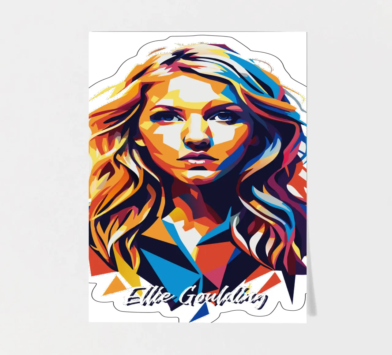 Ellie Goulding Portrait in WPAP Pop Art foglio adesivo da vectorartnesia