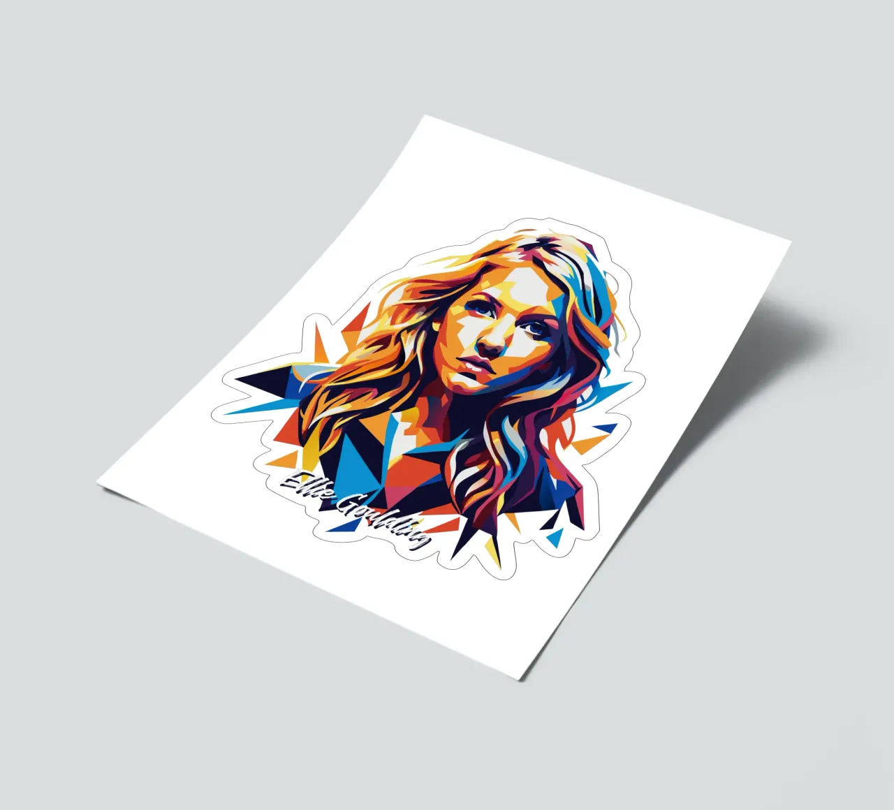 Ellie Goulding Portrait in WPAP Pop Art foglio adesivo da vectorartnesia