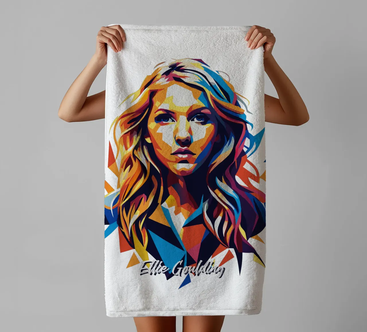 Ellie Goulding Portrait in WPAP Pop Art toalla de baño de vectorartnesia