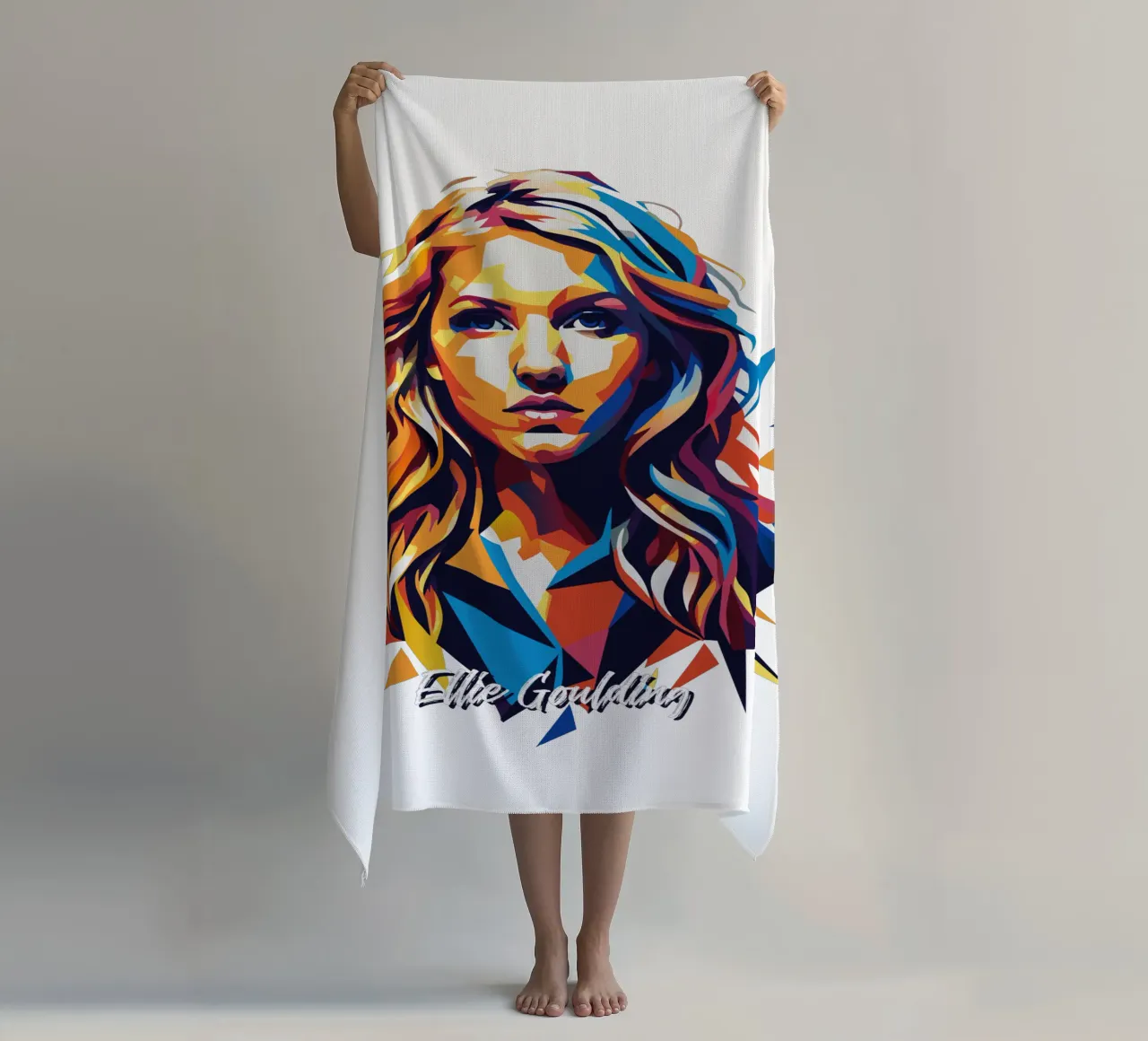 Ellie Goulding Portrait in WPAP Pop Art telo mare da vectorartnesia