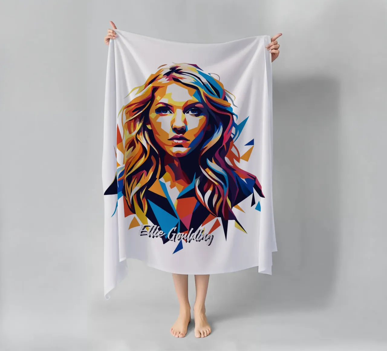 Ellie Goulding Portrait in WPAP Pop Art telo mare da vectorartnesia