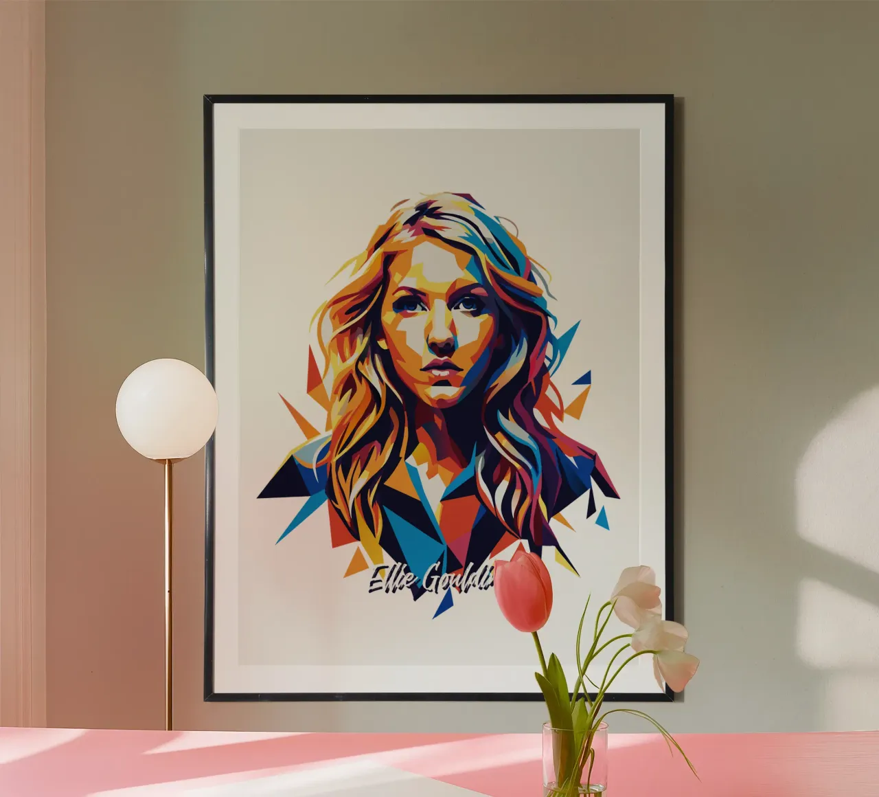 Ellie Goulding Portrait in WPAP Pop Art carta hahnemühle da vectorartnesia