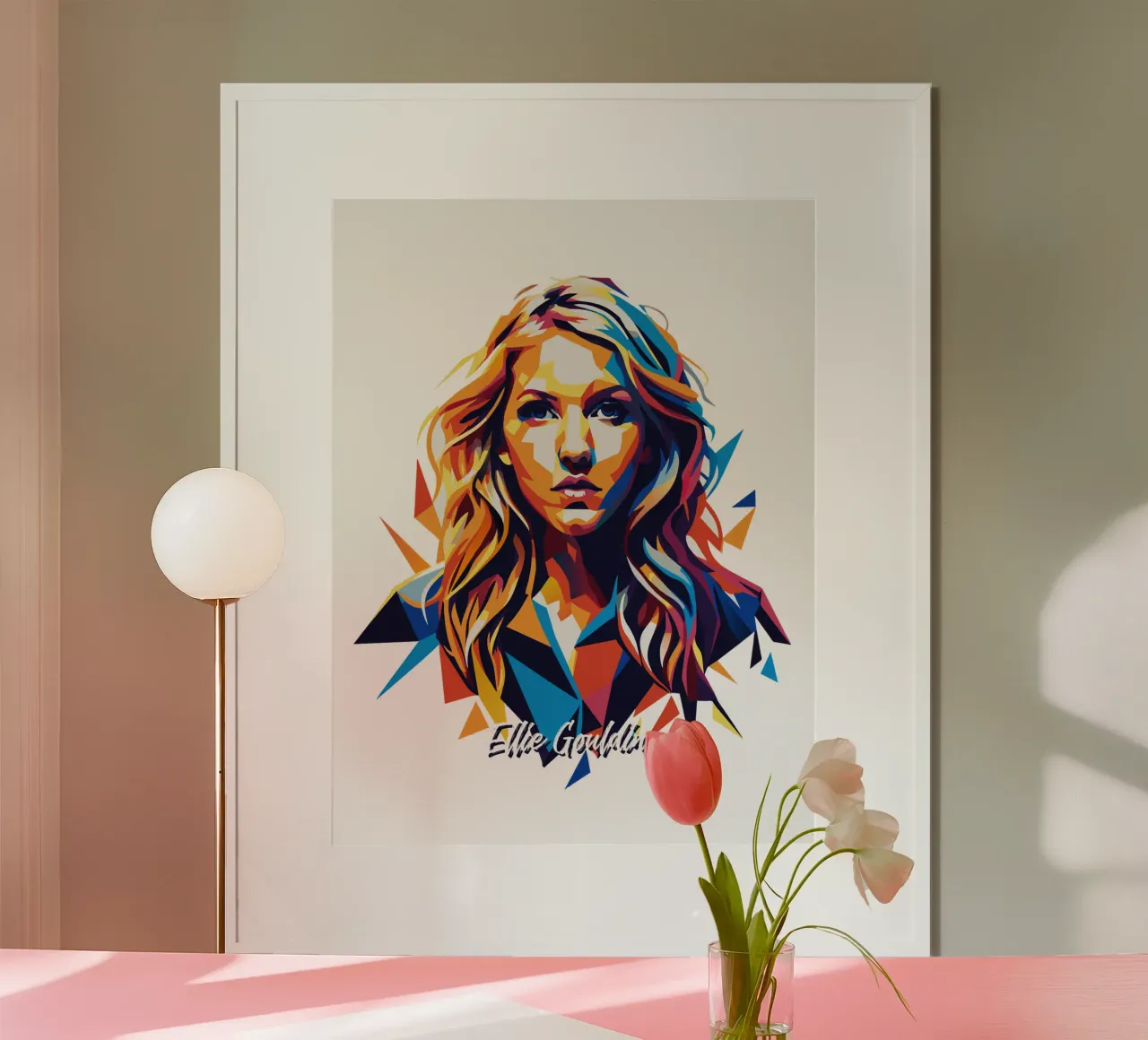 Ellie Goulding Portrait in WPAP Pop Art carta hahnemühle da vectorartnesia