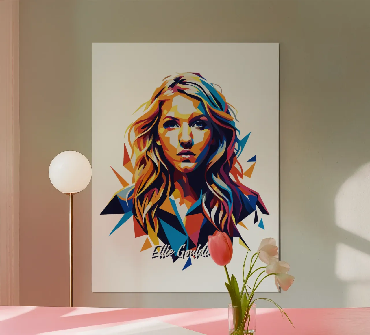 Ellie Goulding Portrait in WPAP Pop Art carta hahnemühle da vectorartnesia