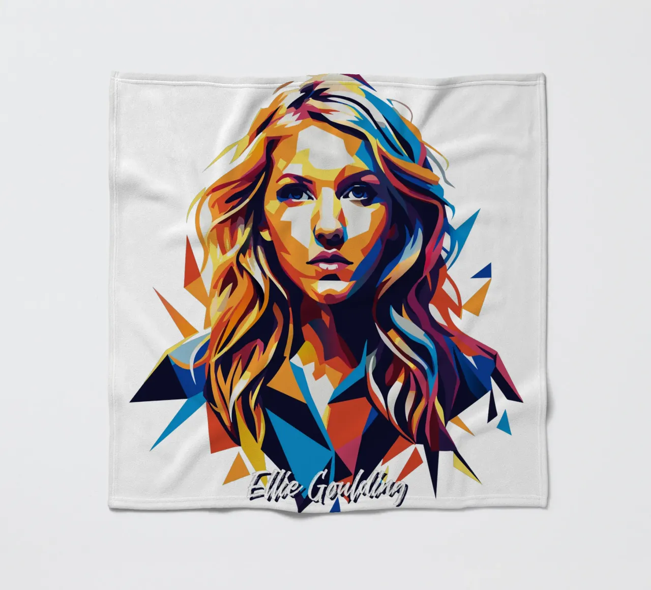 Ellie Goulding Portrait in WPAP Pop Art Fleecedecke von vectorartnesia
