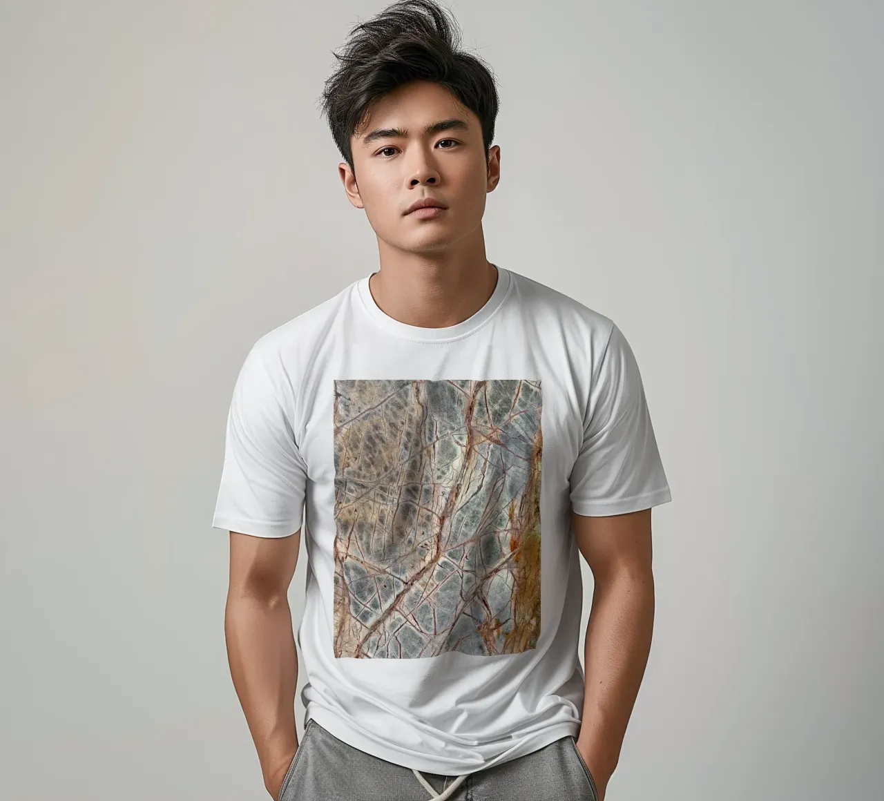 Marmo marrone 01 t-shirt da amini54