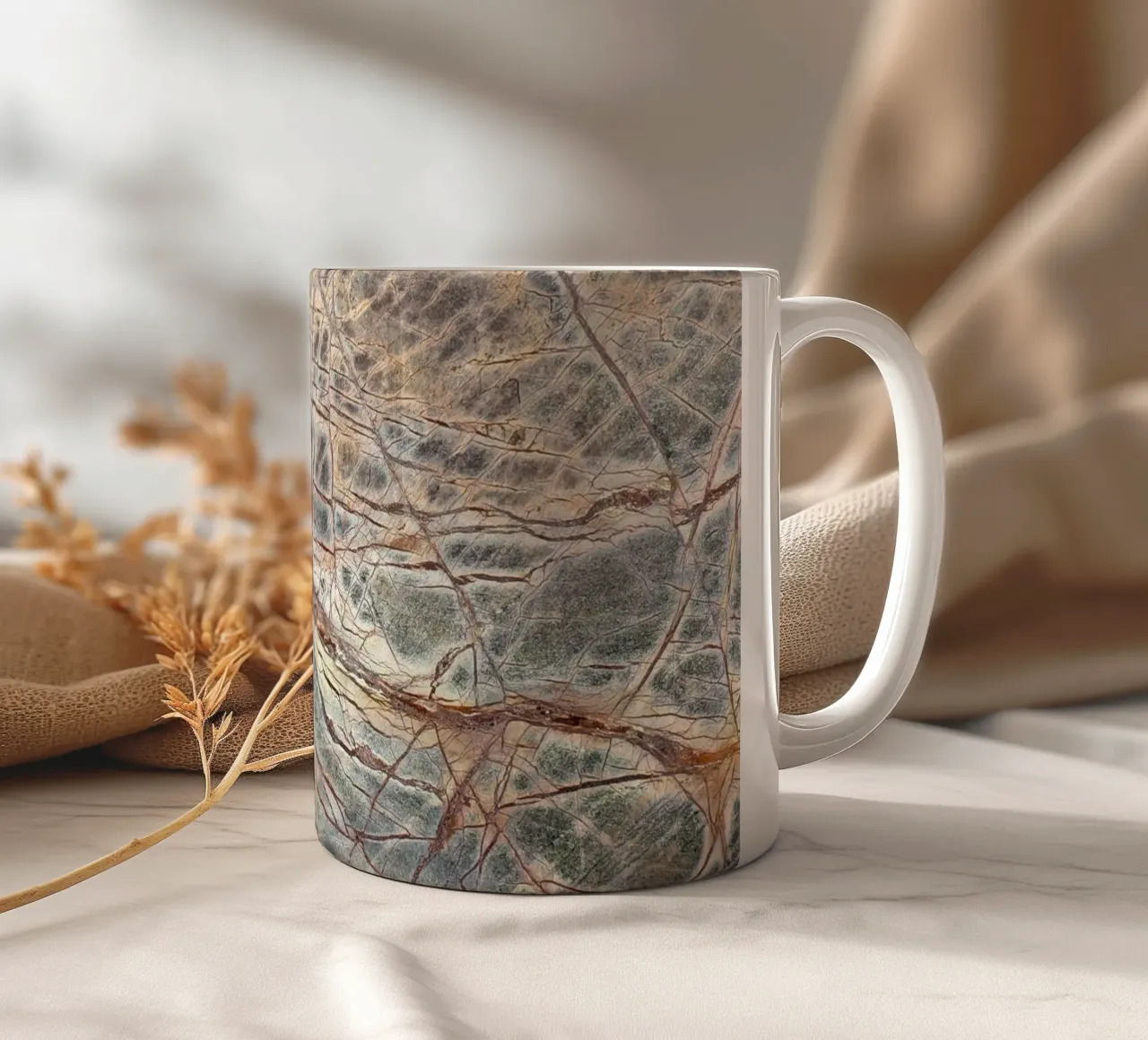Marmo marrone 01 tazza in ceramica da amini54