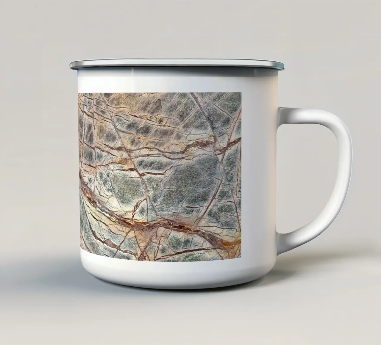 Marmo marrone 01 tazza in smalto da amini54