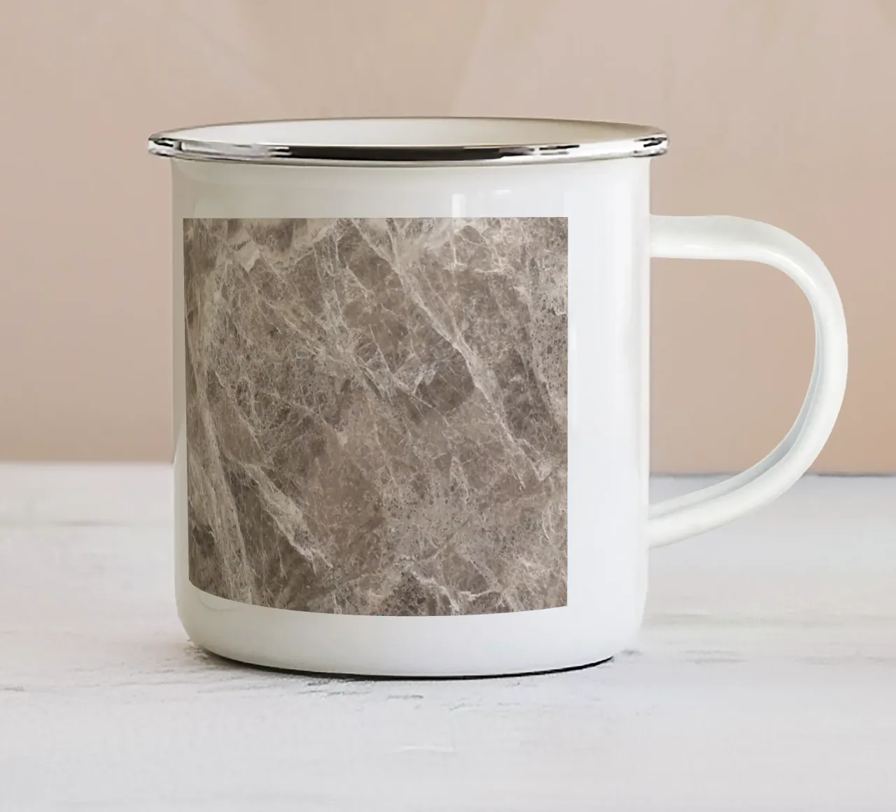 Marmo marrone 62 tazza in smalto da amini54