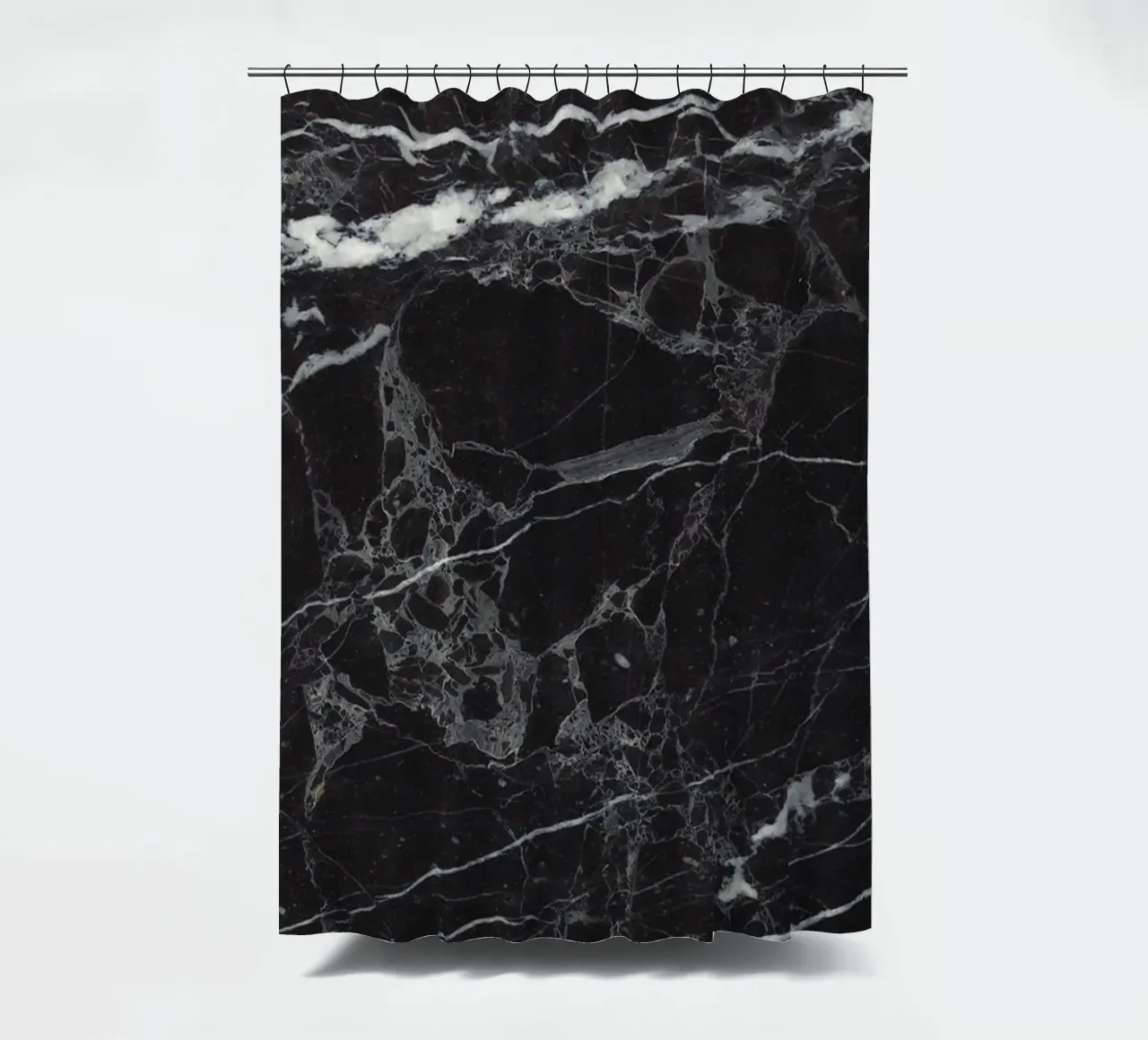 Black Marble 65 shower curtain by amini54