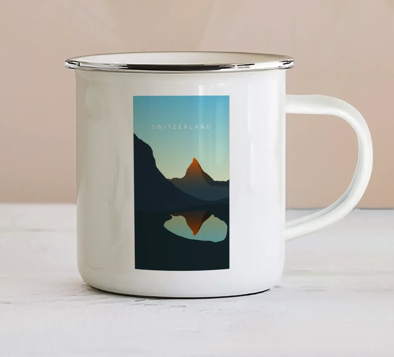 Switzerland tazza in smalto da minimalist designs