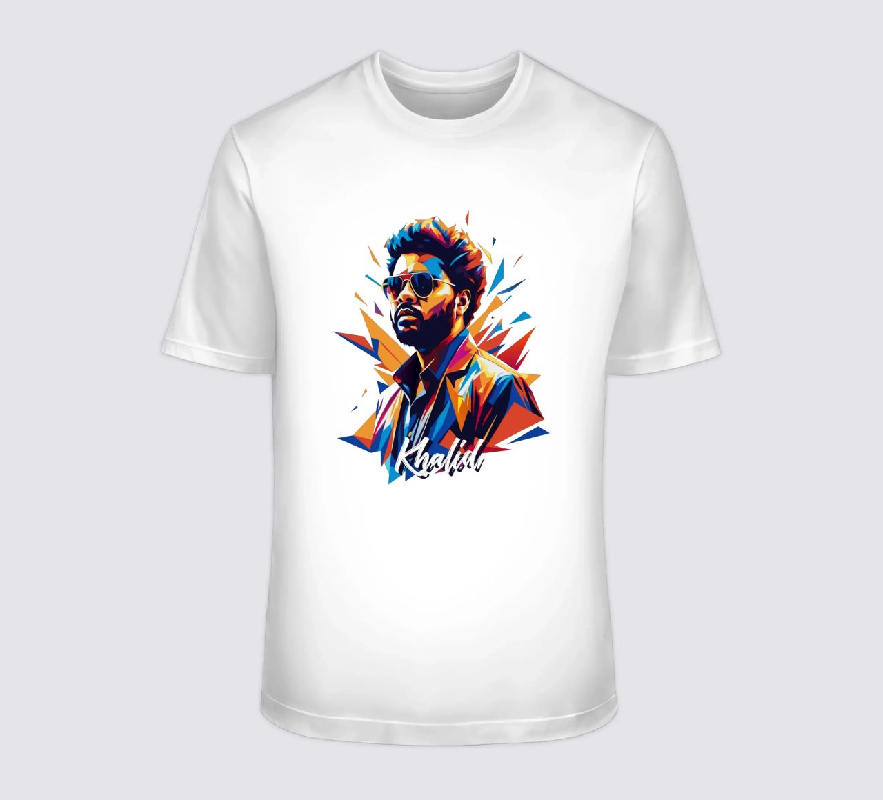 Khalid Portrait in WPAP Pop Art T-Shirt von vectorartnesia