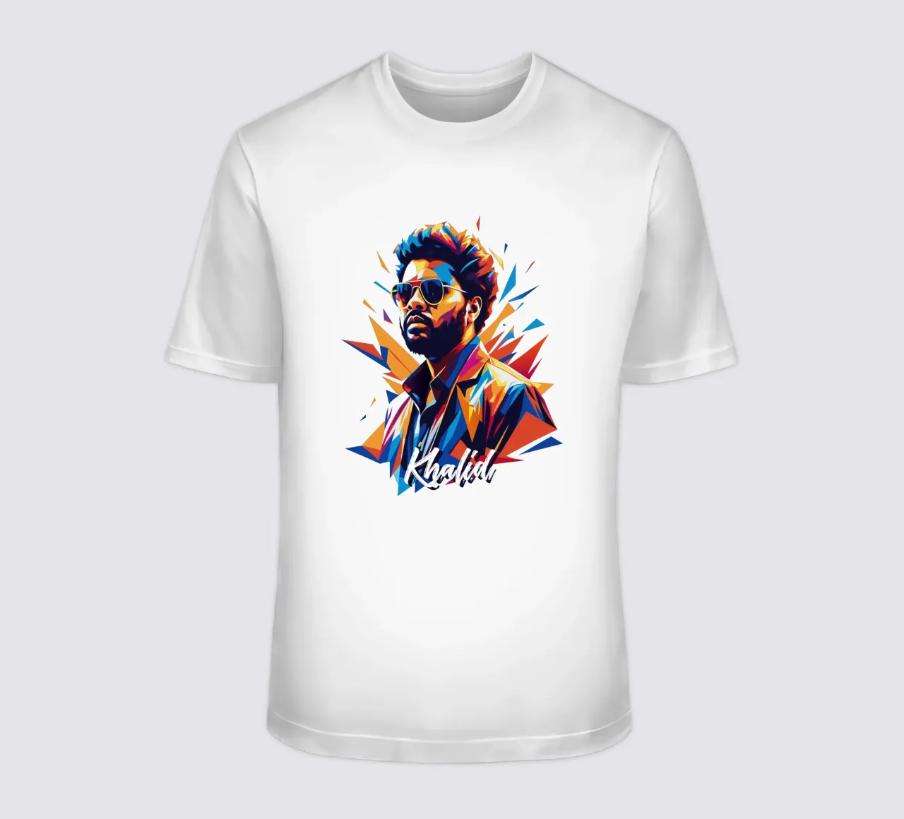 Khalid Portrait in WPAP Pop Art t-shirt da vectorartnesia