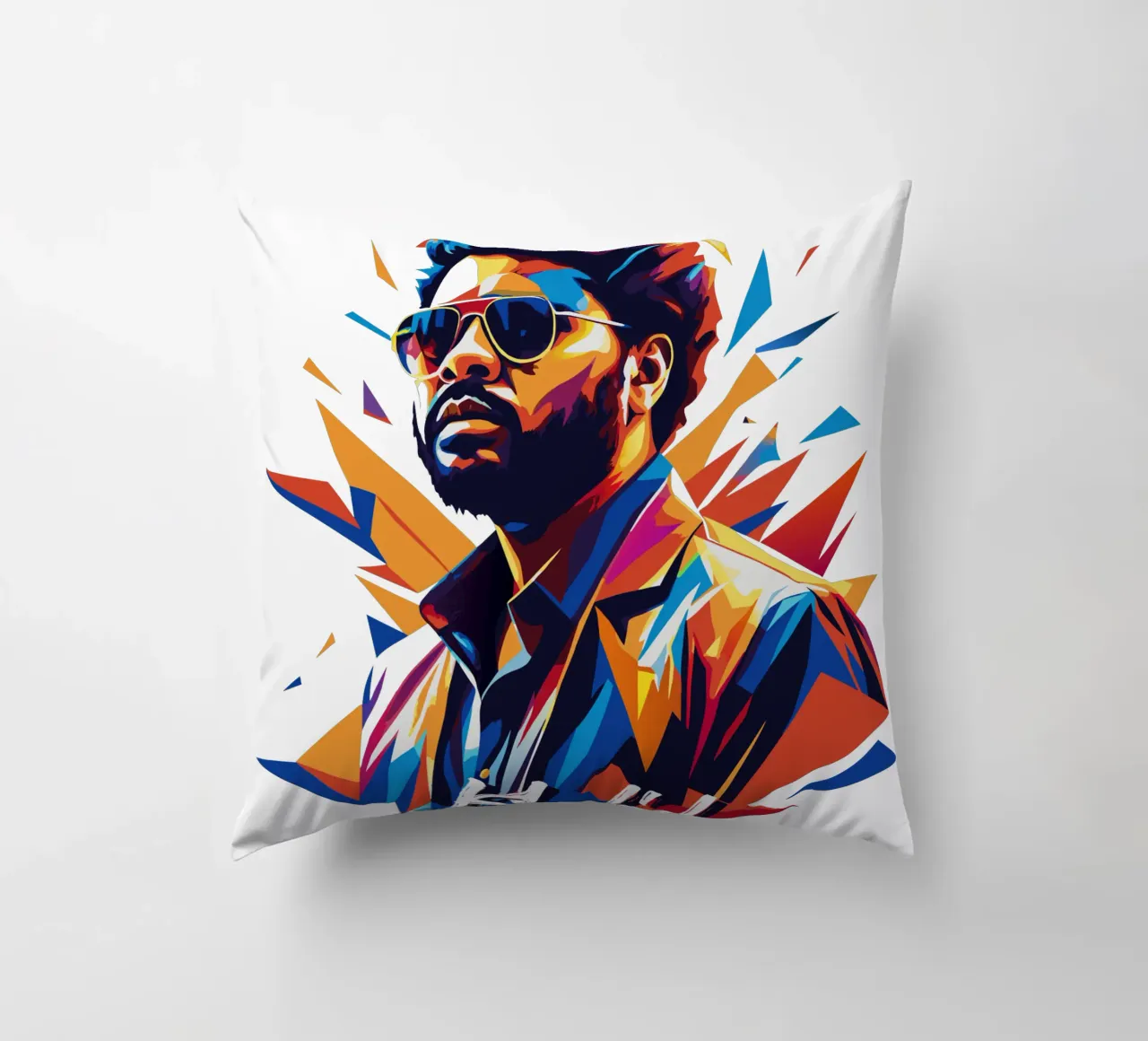 Khalid Portrait in WPAP Pop Art cuscino da vectorartnesia