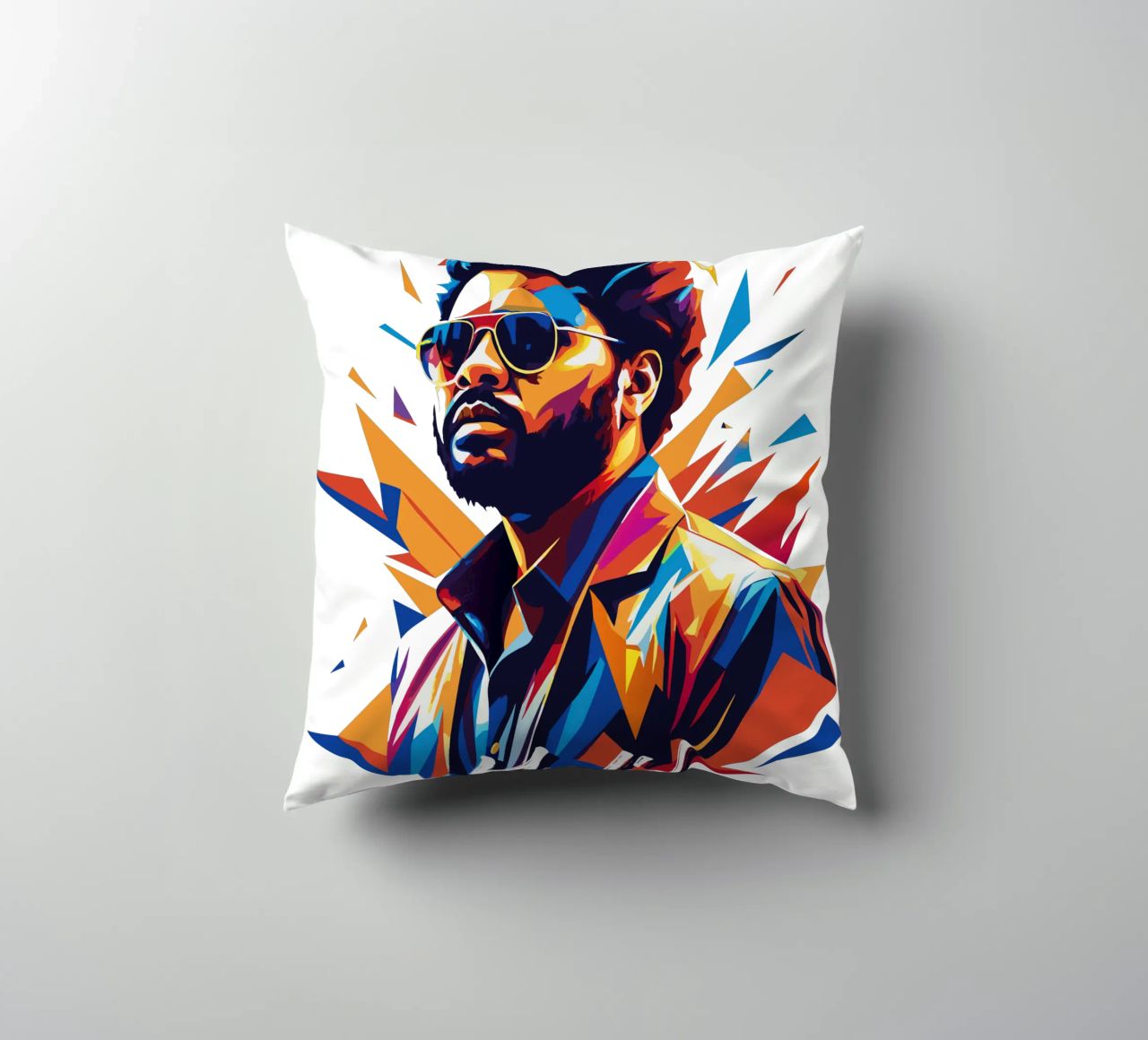 Khalid Portrait in WPAP Pop Art cuscino da vectorartnesia