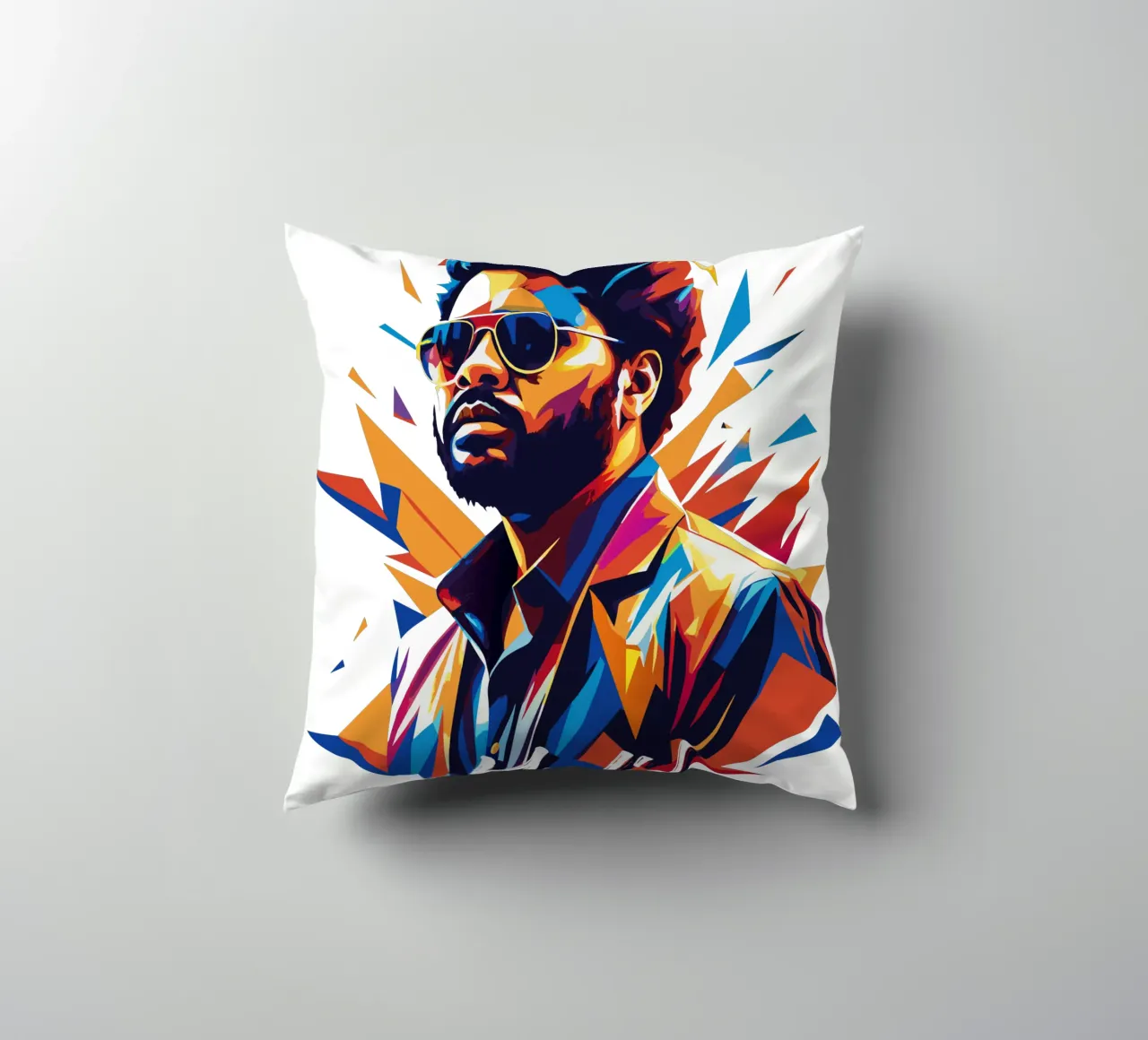 Khalid Portrait in WPAP Pop Art cuscino da vectorartnesia