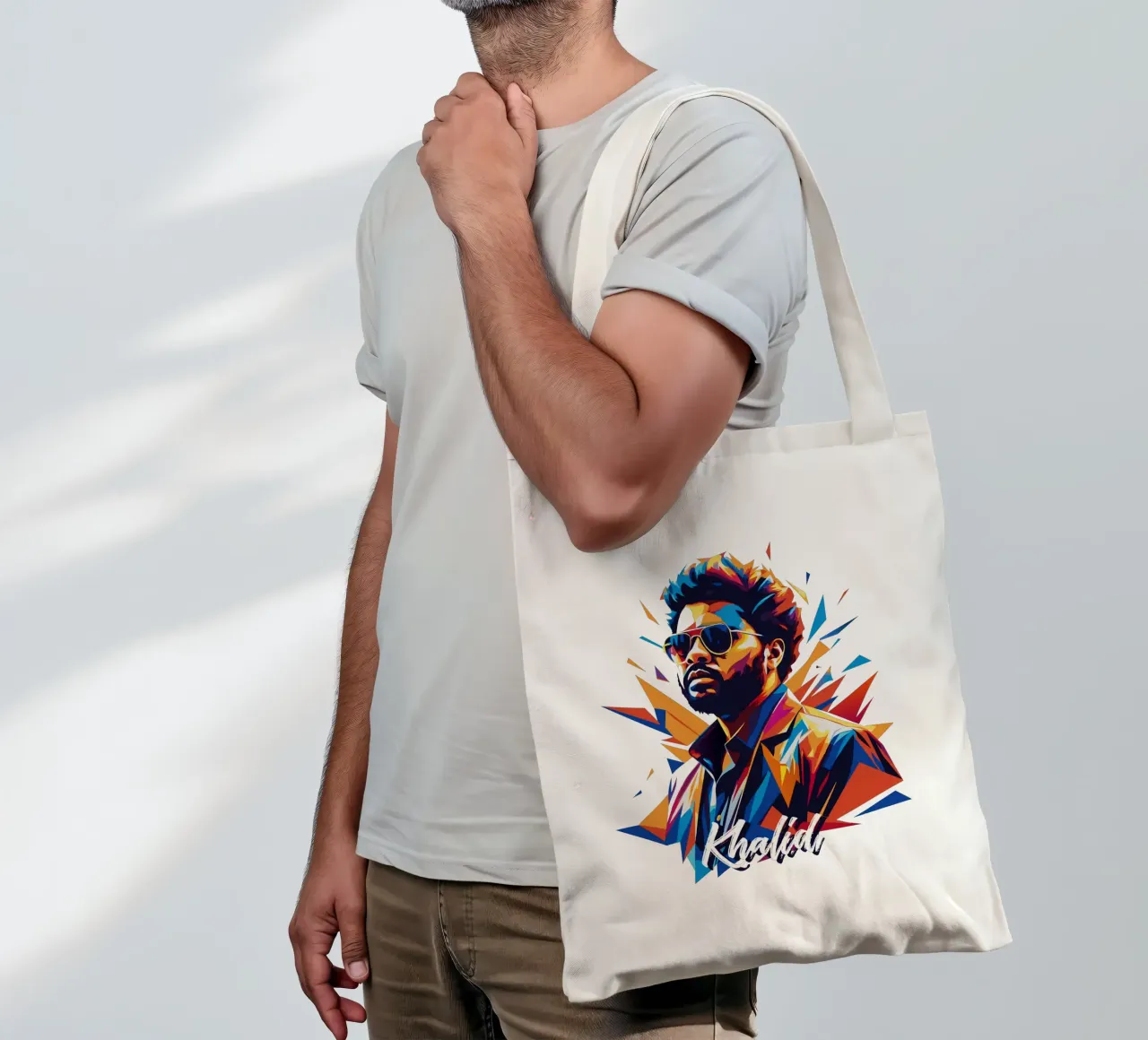 Khalid Portrait in WPAP Pop Art borsa in juta da vectorartnesia