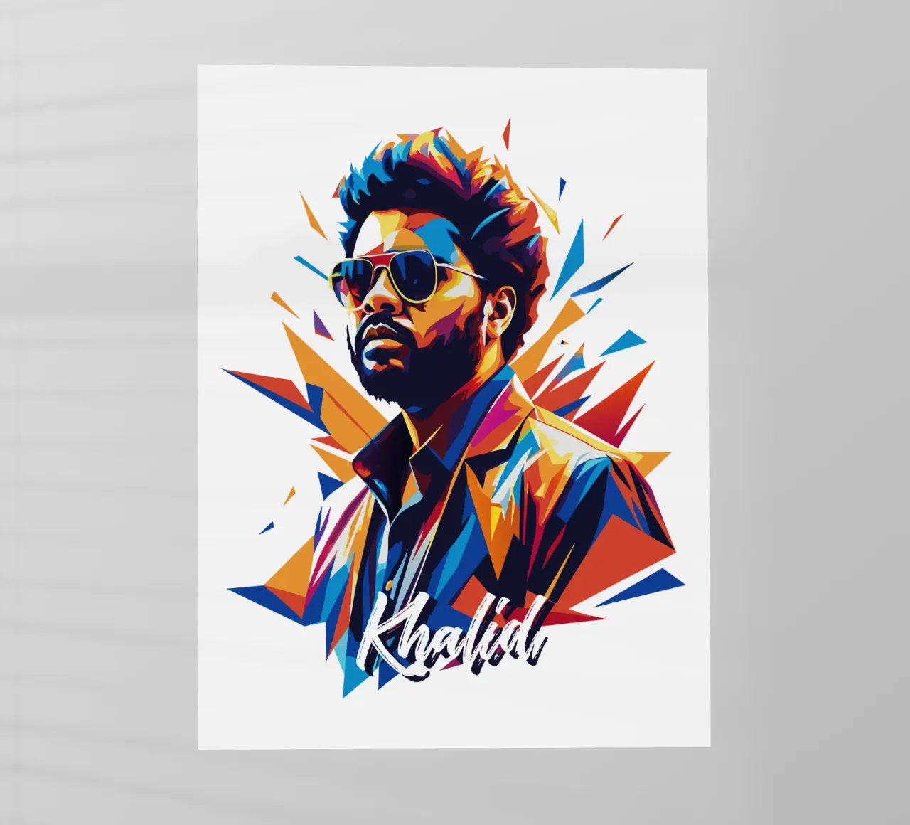 Khalid Portrait in WPAP Pop Art pellicola backlit da vectorartnesia
