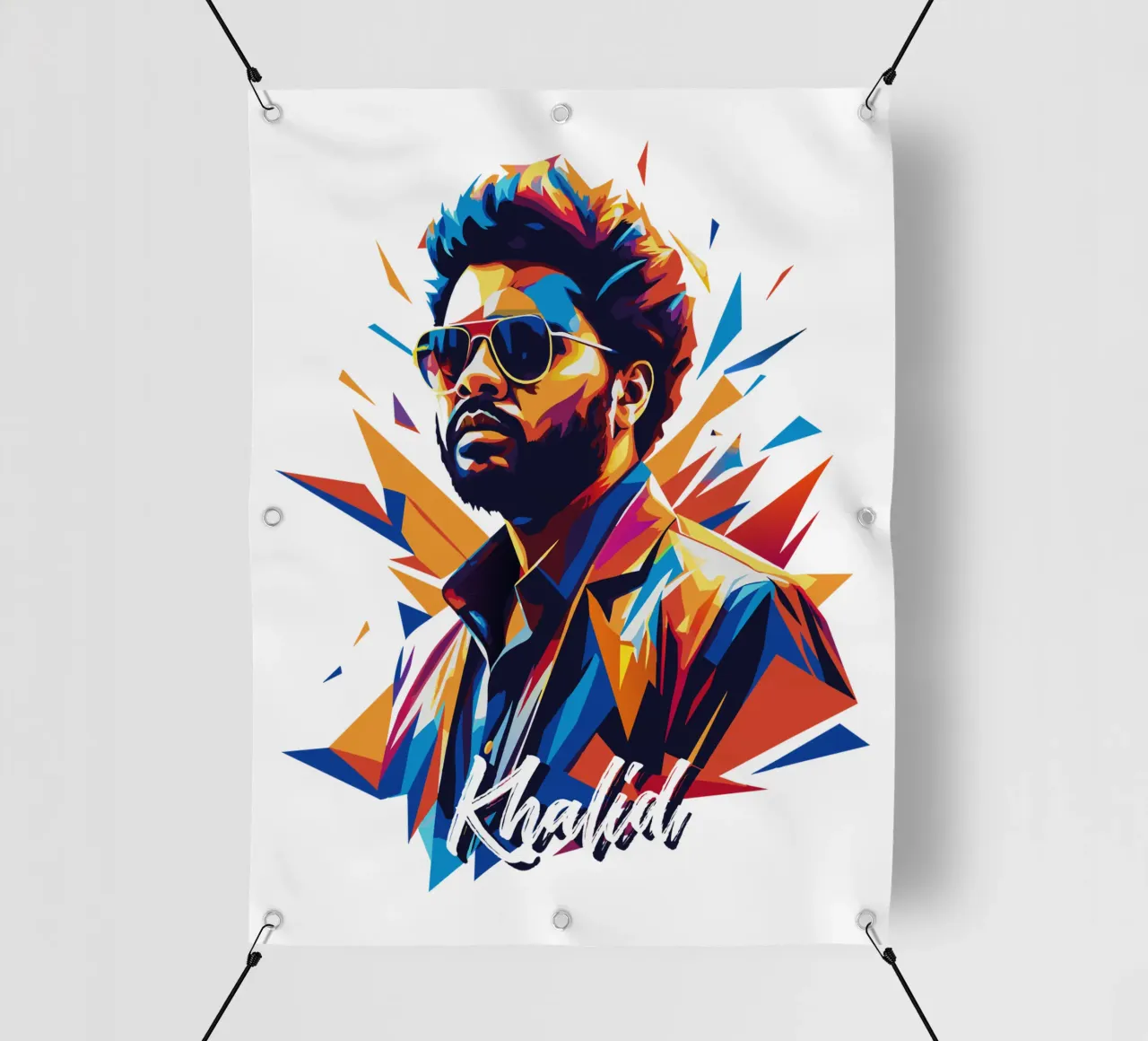 Khalid Portrait in WPAP Pop Art telo in pvc da vectorartnesia