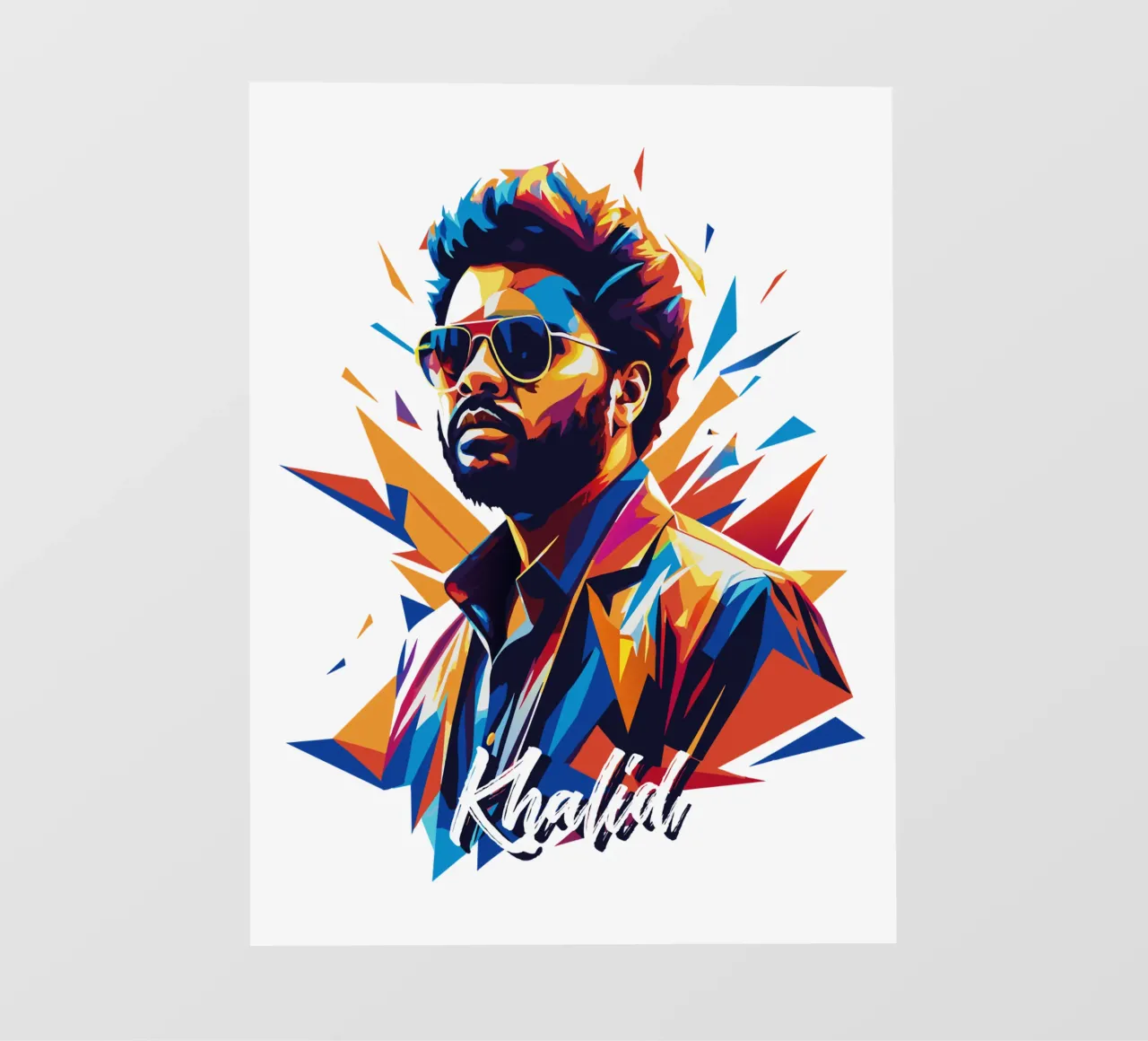 Khalid Portrait in WPAP Pop Art telo in pvc da vectorartnesia