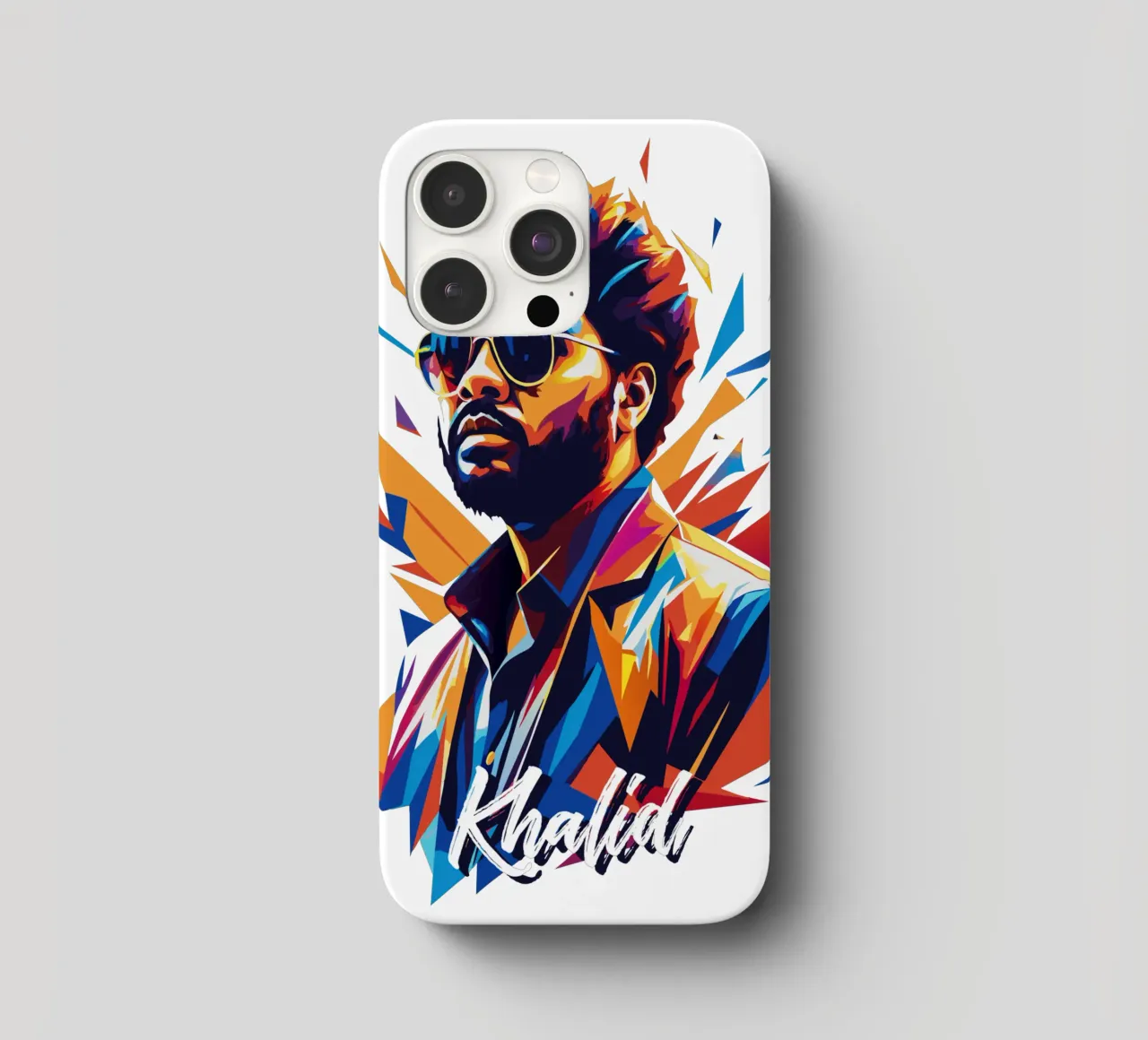 Khalid Portrait in WPAP Pop Art cover iphone da vectorartnesia