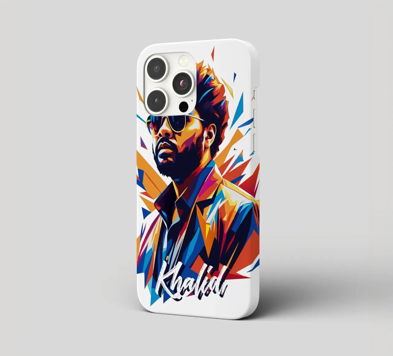 Khalid Portrait in WPAP Pop Art cover iphone da vectorartnesia