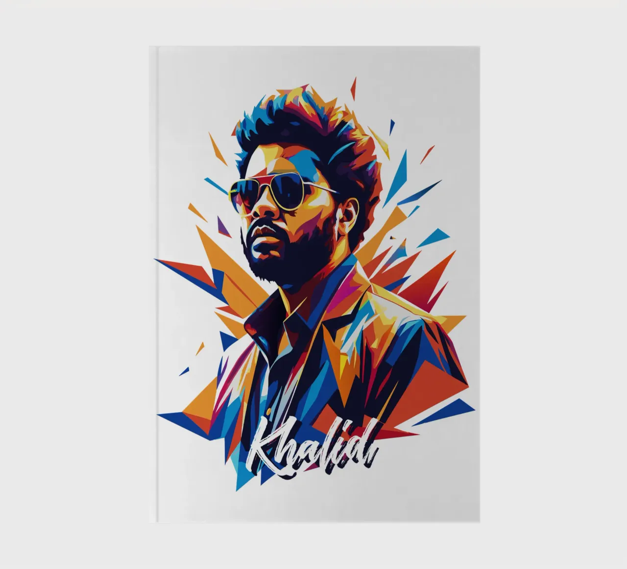 Khalid Portrait in WPAP Pop Art notebook by vectorartnesia
