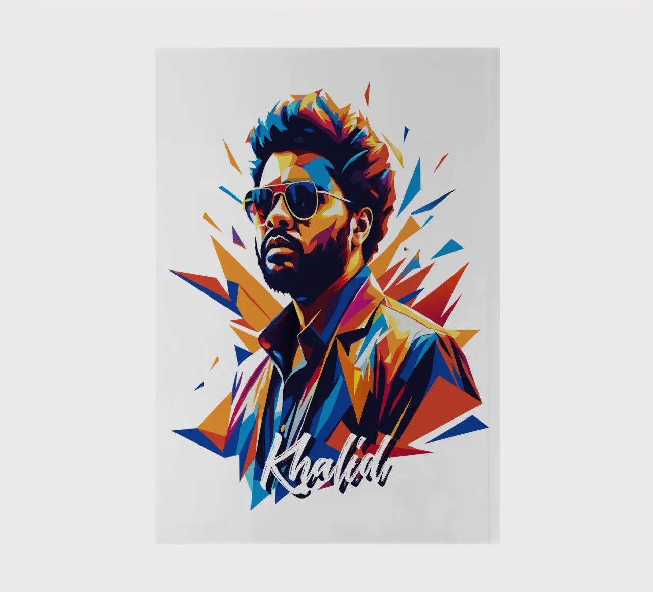 Khalid Portrait in WPAP Pop Art notebook by vectorartnesia