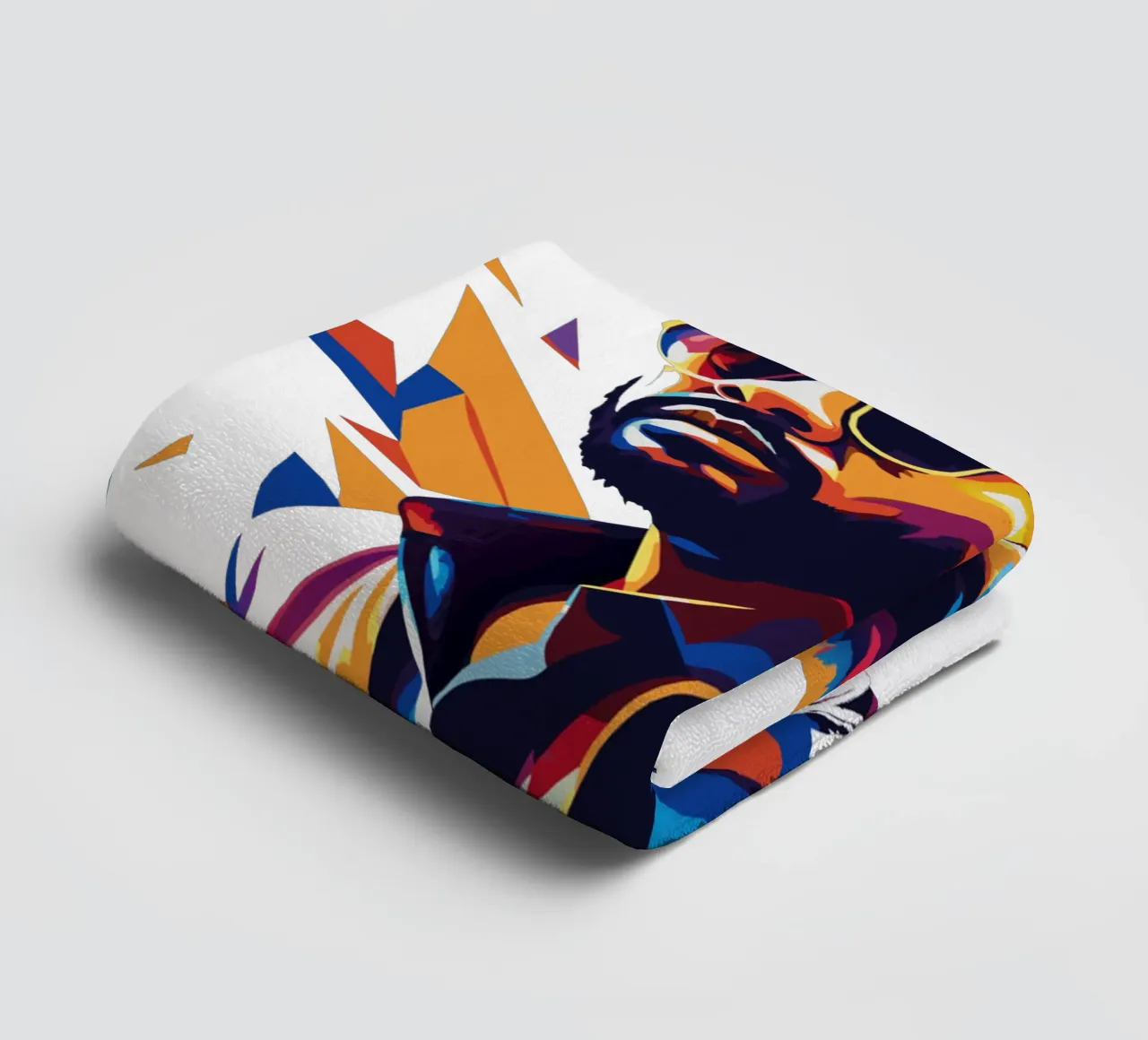Khalid Portrait in WPAP Pop Art Handtuch von vectorartnesia
