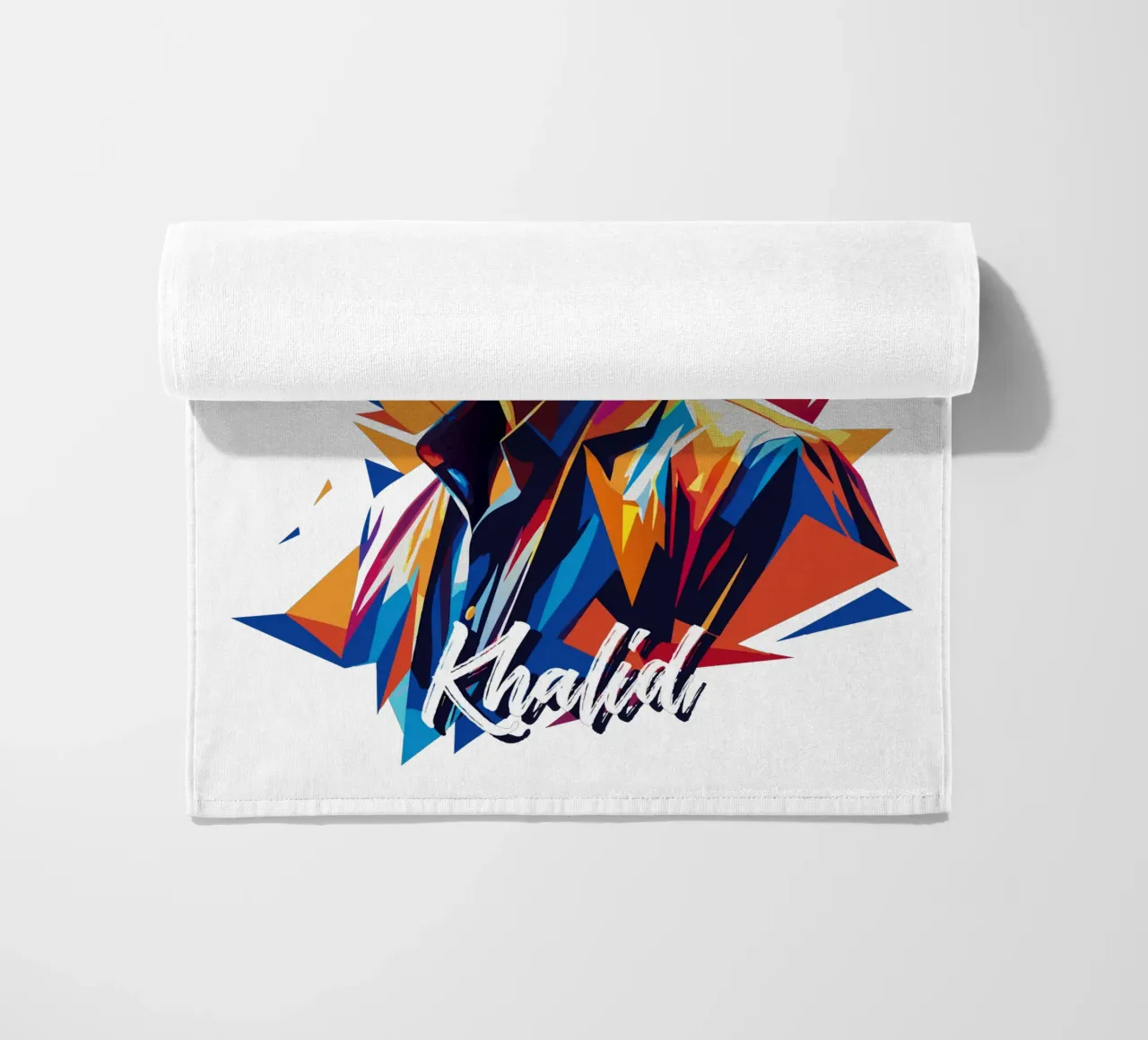 Khalid Portrait in WPAP Pop Art strandhanddoek van vectorartnesia
