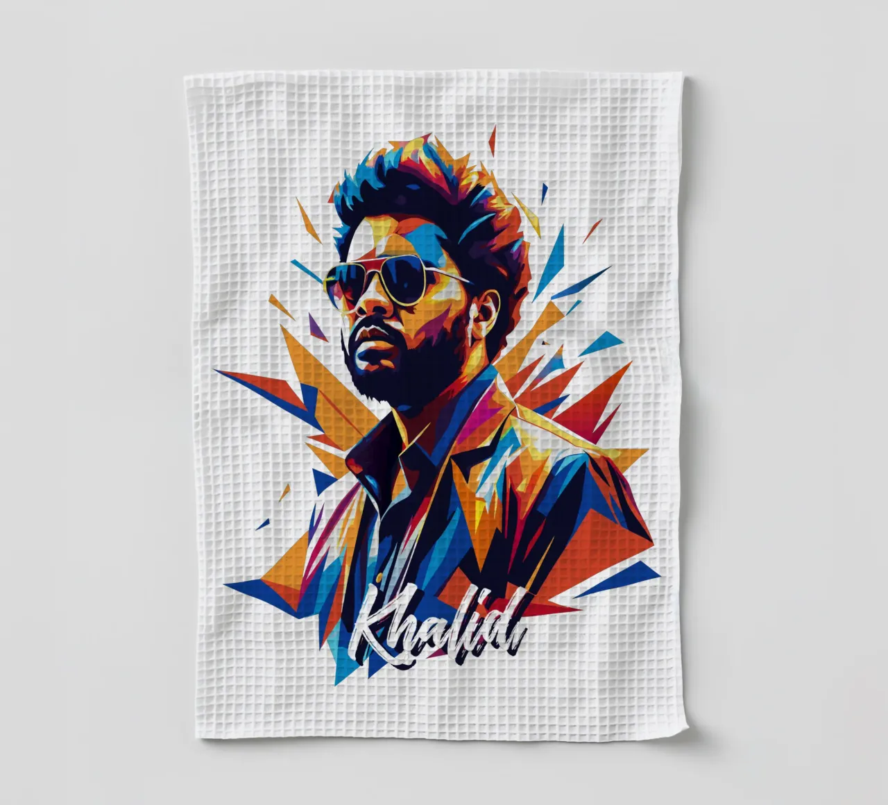 Khalid Portrait in WPAP Pop Art torchon de vectorartnesia