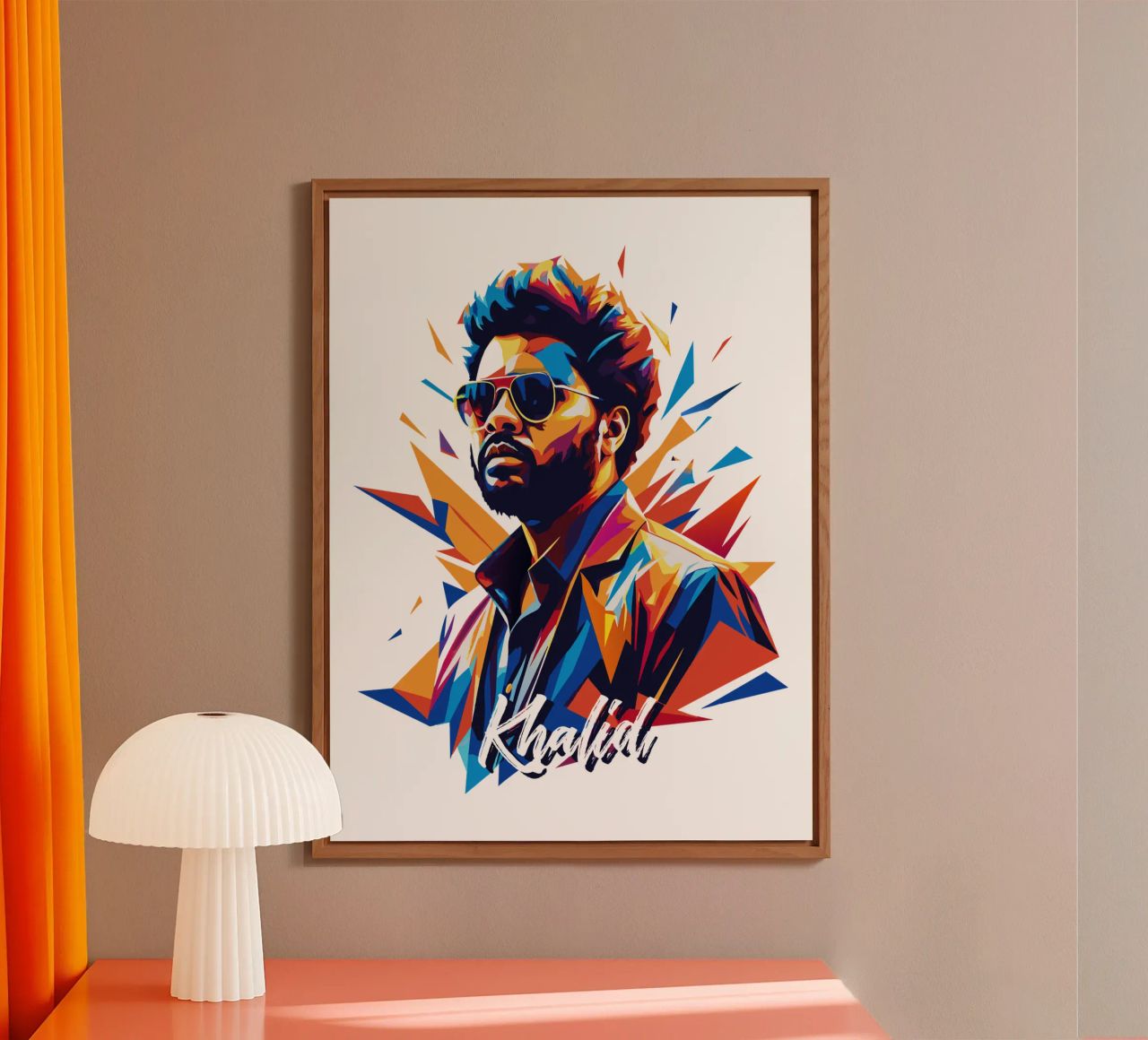 Khalid Portrait in WPAP Pop Art alluminio dibond da vectorartnesia