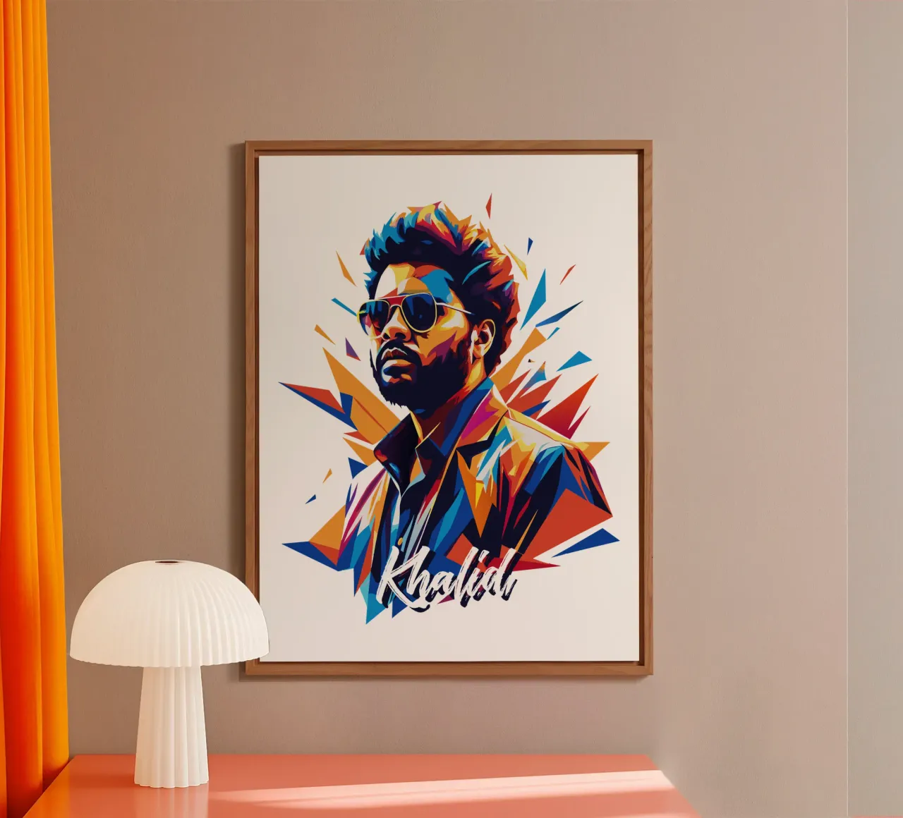 Khalid Portrait in WPAP Pop Art alluminio dibond da vectorartnesia